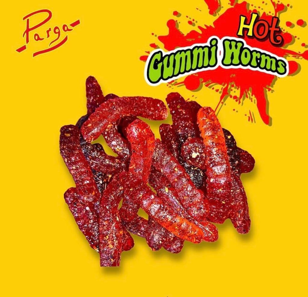 bloody gummy worms mexican dulces enchilados w/chamoy dip 11oz