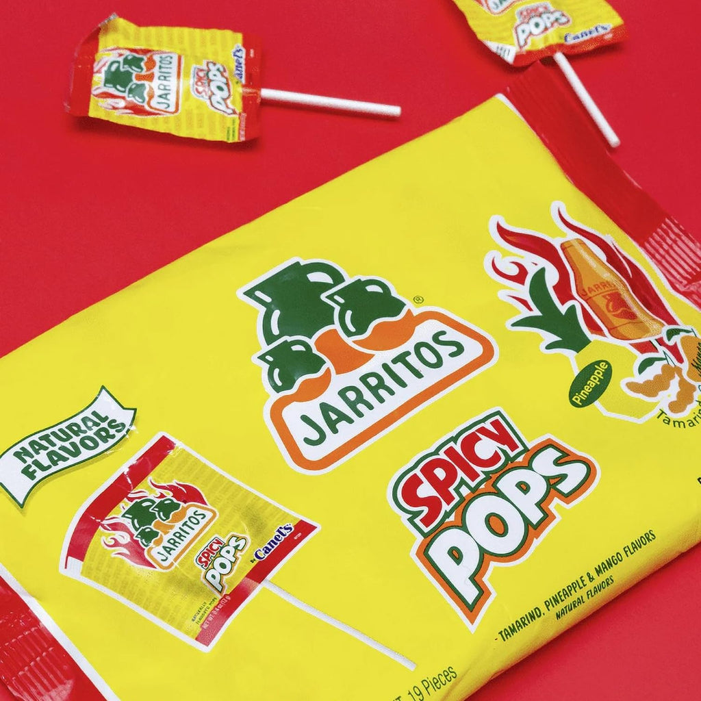 Jarritos Spicy Lollipops – 12 Pack Bottle-Shaped Mexican Hard Candy with Natural Fruit Flavors – Chili Candy Treats for Snacking & Gifting Bulk Candy