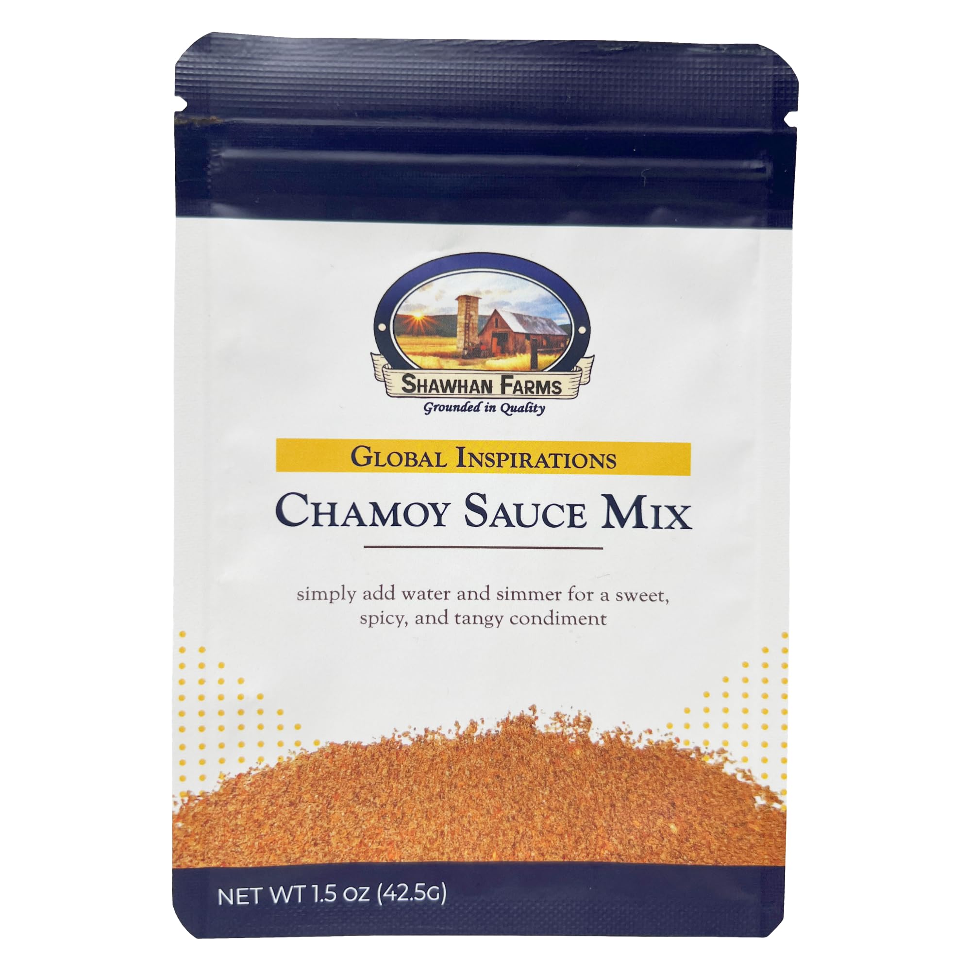Chamoy Sauce Dry Mix for Fruit, Candy and Snacks, Shawhan Farms, 1.5 oz | add water and simmer for fresh chamoy sauce, dip or drizzle on fruit, candy and snacks, hibiscus color, no artificial dyes