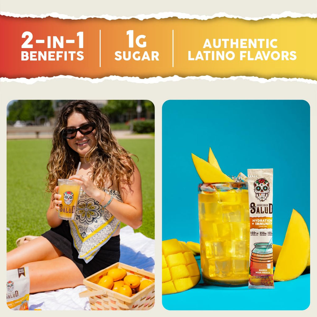 Salud x Jarritos 2-in-1 Hydration Packets + Immunity Electrolytes Powder, Guava - Agua Fresca Drink Mix, Elderberry, Dairy & Soy Free, Non-GMO, Gluten Free, Vegan, 1g Sugar (15 Servings)