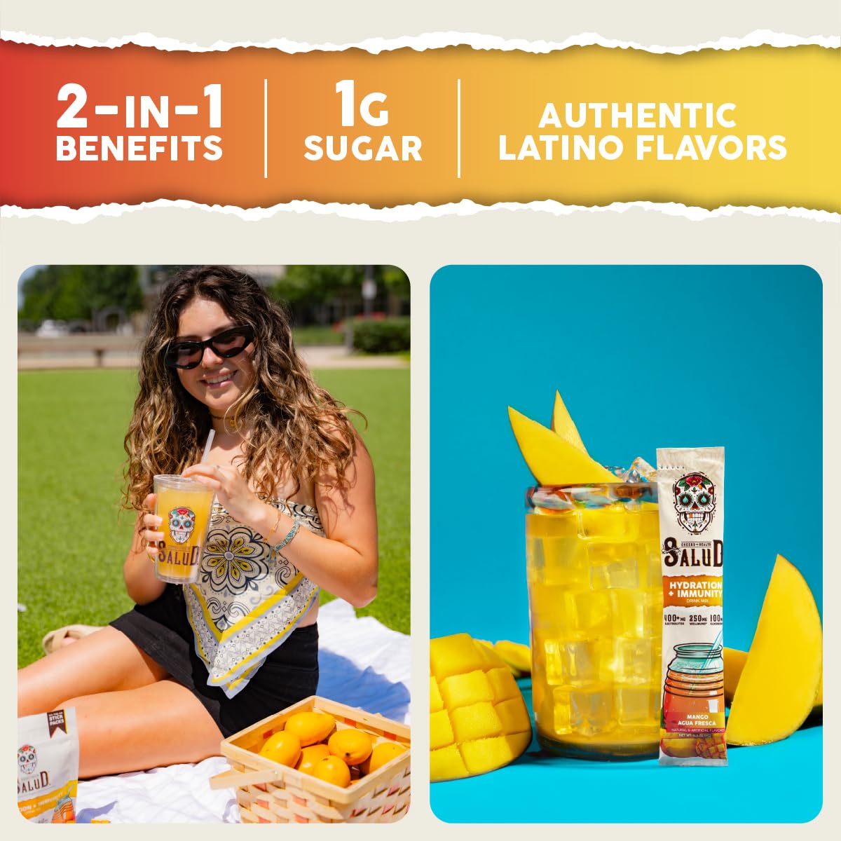 Salud x Jarritos 2-in-1 Hydration Packets + Immunity Electrolytes Powder, Guava - Agua Fresca Drink Mix, Elderberry, Dairy & Soy Free, Non-GMO, Gluten Free, Vegan, 1g Sugar (15 Servings)