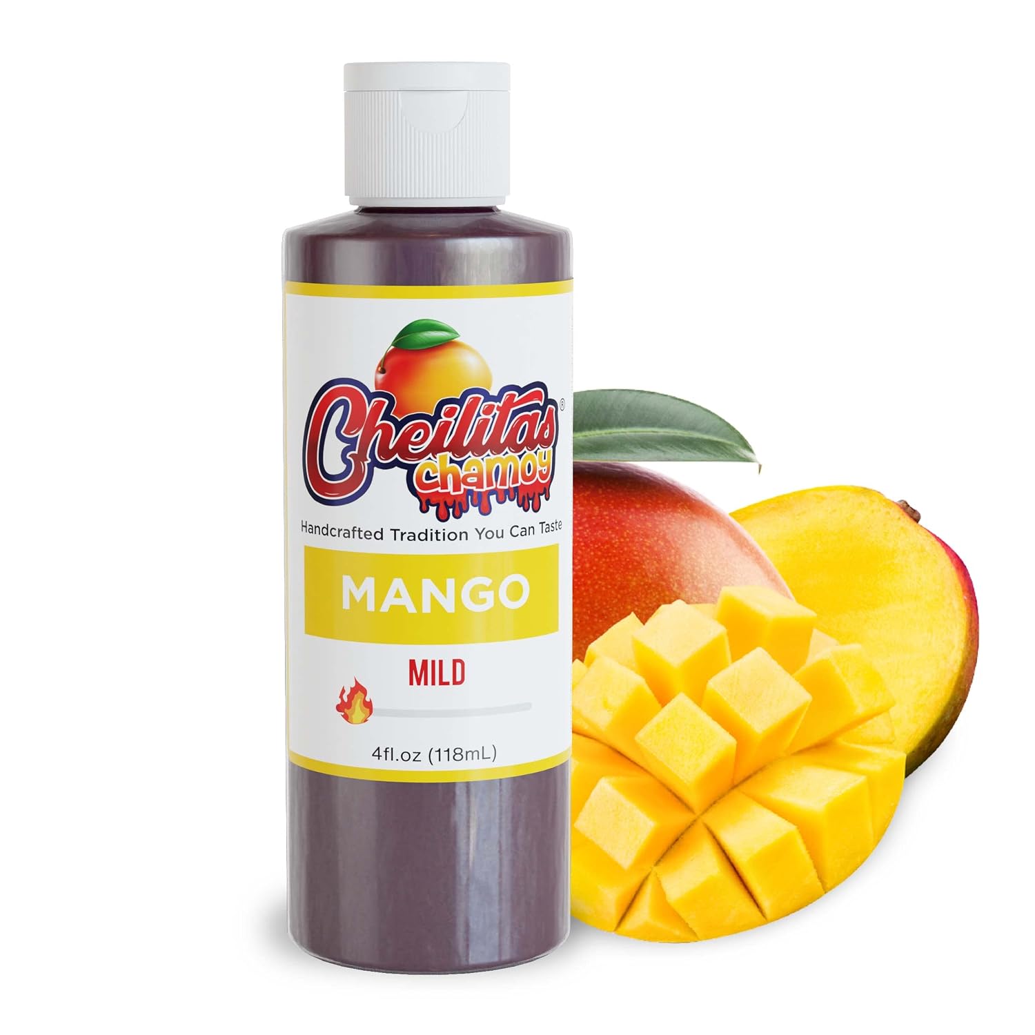 Cheilitas Chamoy All Natural Mexican Rim Candy Dip | Mango Grab & Go Bottle | Hand Crafted for Drinks, Cocktails, Micheladas, Beer and More
