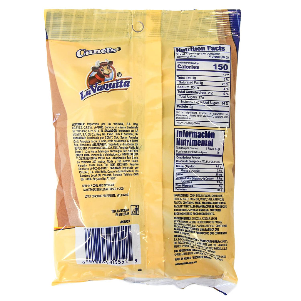 Canel's La Vaquita Chiclosos Caramelo Suave de Leche Soft Milk Caramel Mexican Candy (2 x 5 oz. Bags) 2 Pack