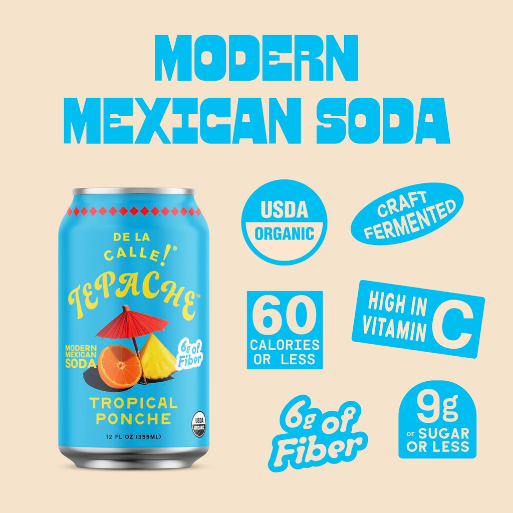 De La Calle Tepache - Mixta Variety Pack - Modern Mexican Soda - Craft Fermented Pineapple Sparkling Beverage - Certified Organic, Non-Alcoholic, Healthy Soda, Low Sugar, Low Calorie, Non-GMO