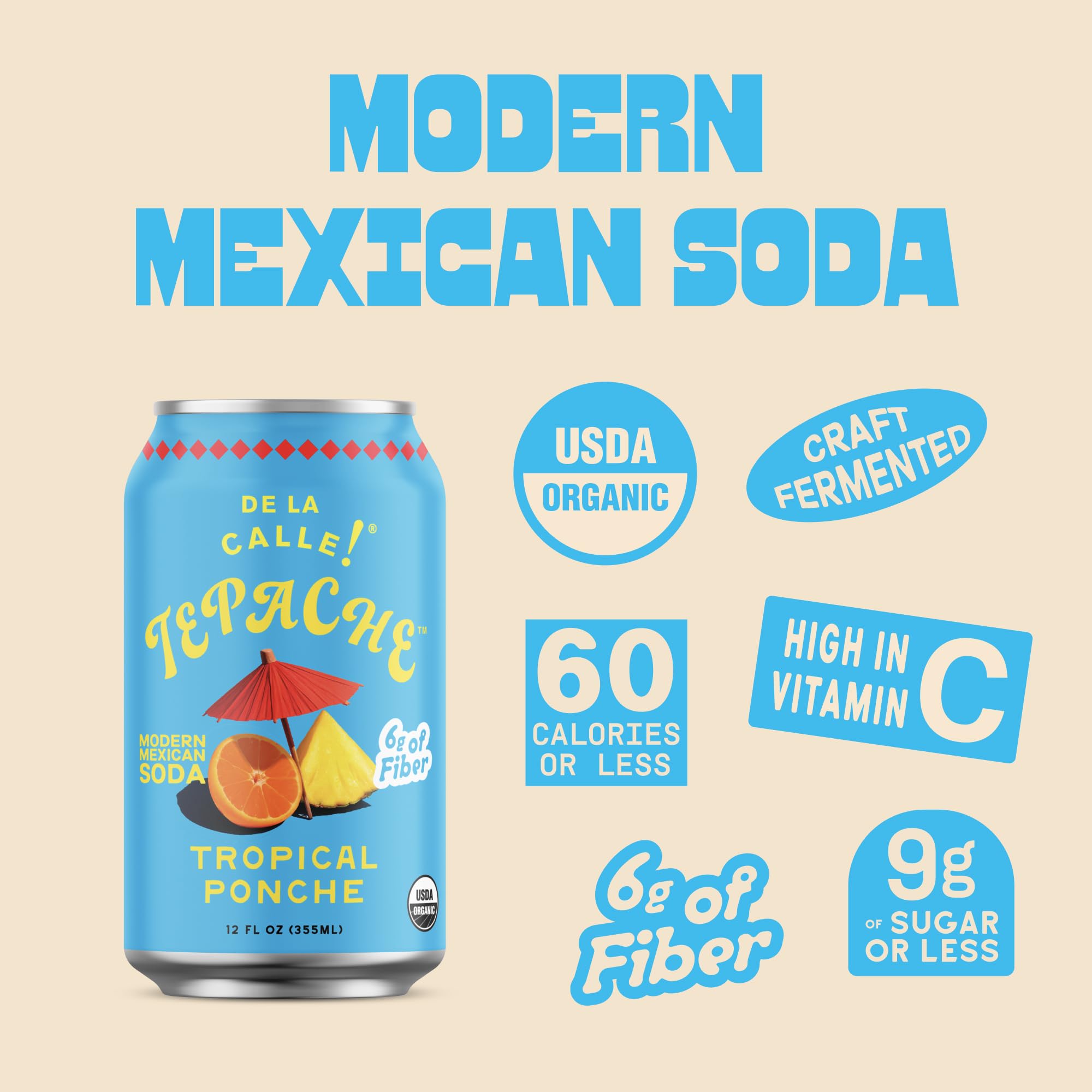 De La Calle Tepache - Mixta Variety Pack - Modern Mexican Soda - Craft Fermented Pineapple Sparkling Beverage - Certified Organic, Non-Alcoholic, Healthy Soda, Low Sugar, Low Calorie, Non-GMO