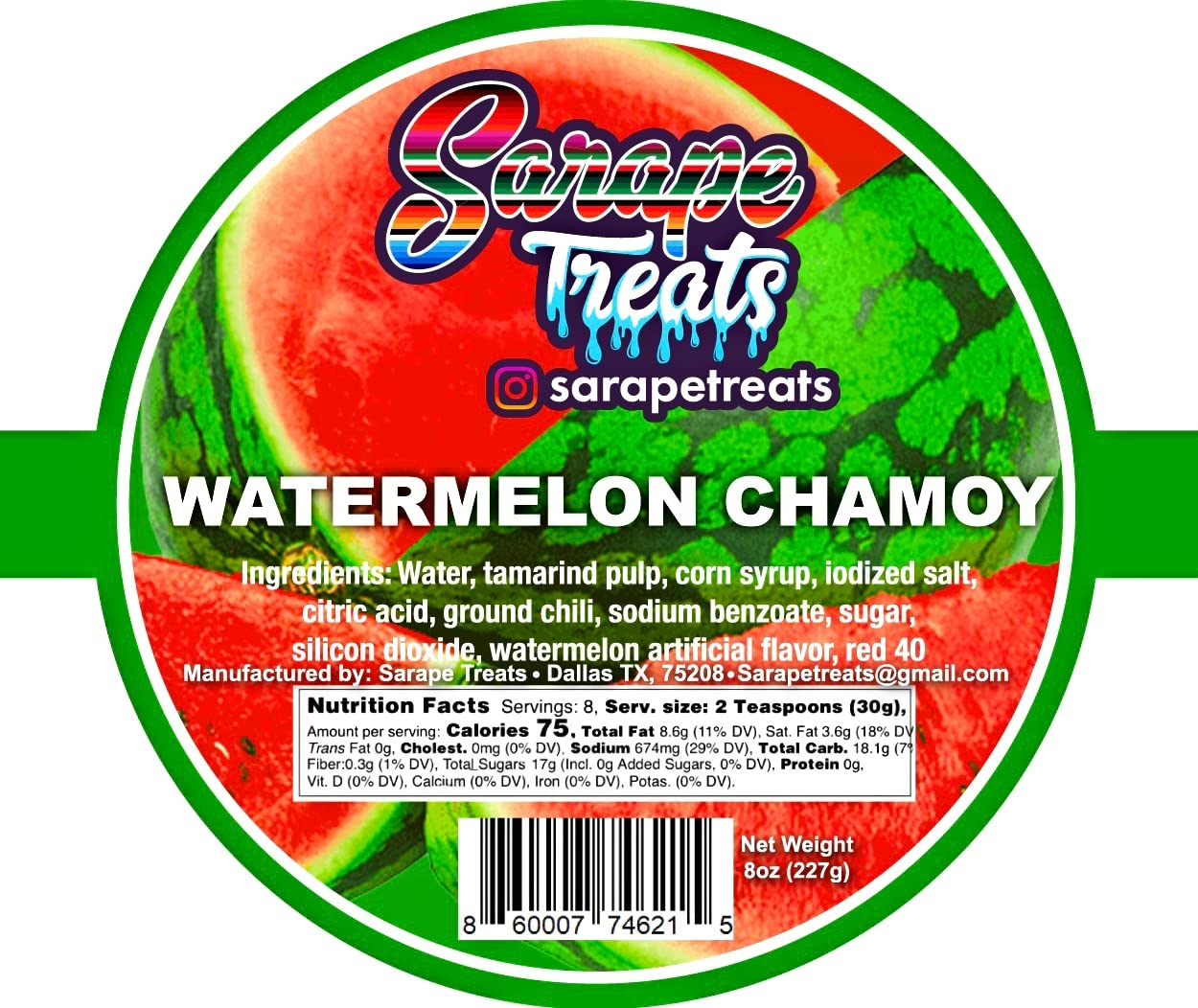 Sarape Treats Chamoy Rim Dip Mexican Tamarind Paste for Drinks, Fruit, Alcoholic Beverages, Candy, and More (Mango)