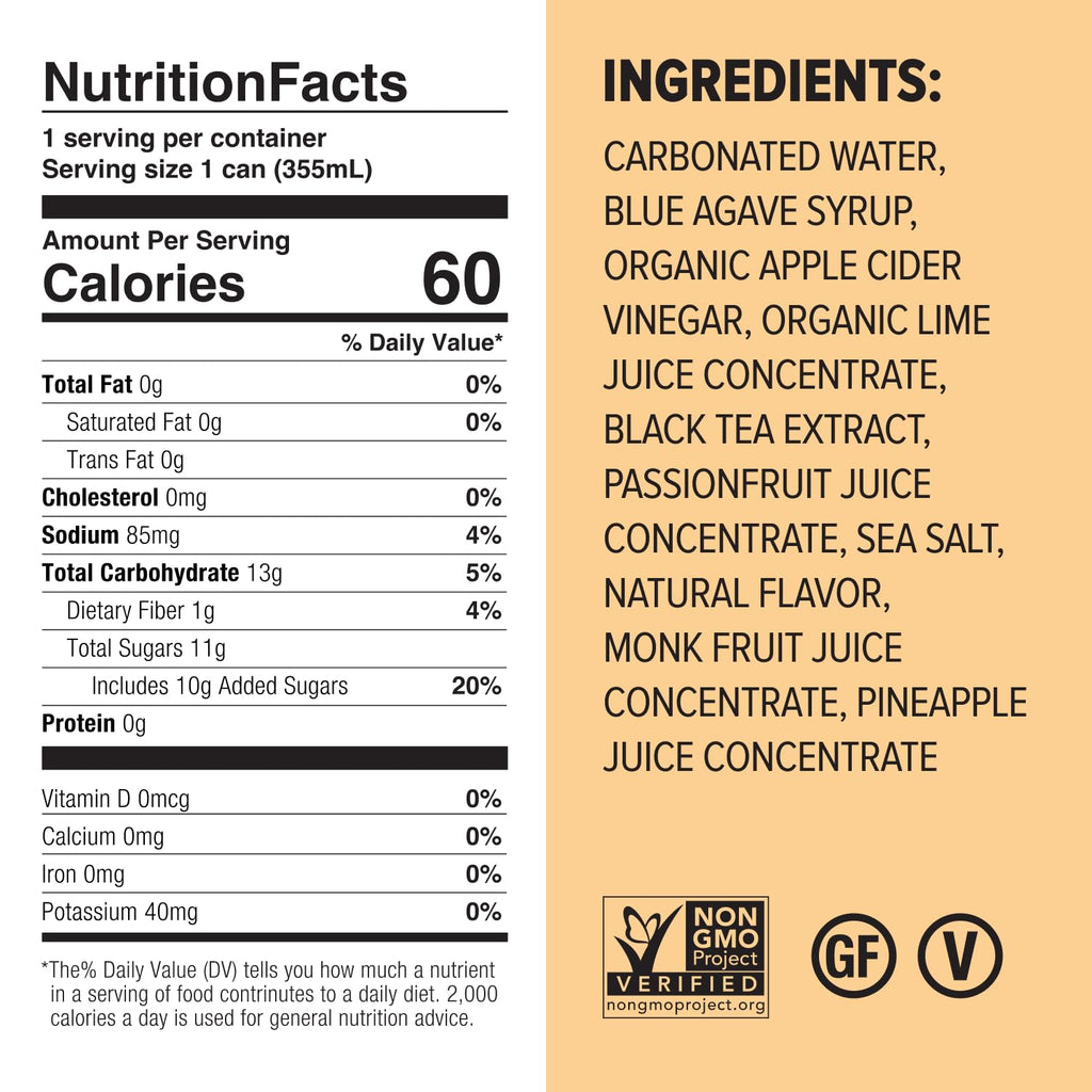 Mocktail Club Jalisco Passionfruit Sparkling Non-Alcoholic Cocktail 12oz (12pk), 80 Cals, Gluten-Free, No Artificial Ingredients, Zero Proof – with Passionfruit