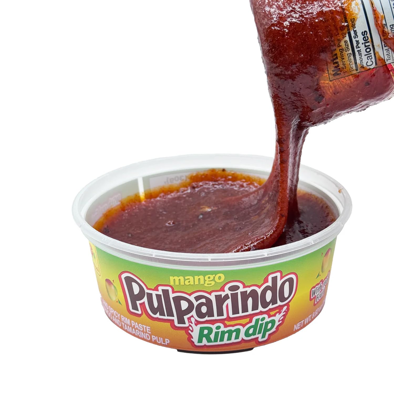 Rim Dip Tamarind Candy Paste 8.82 oz - 2 Pack – Choose Your Flavor Original, Mango, or Assorted | Sweet, Sour & Spicy Mexican Candy Sauce for Drinks, Fruit & Snacks (Assorted)