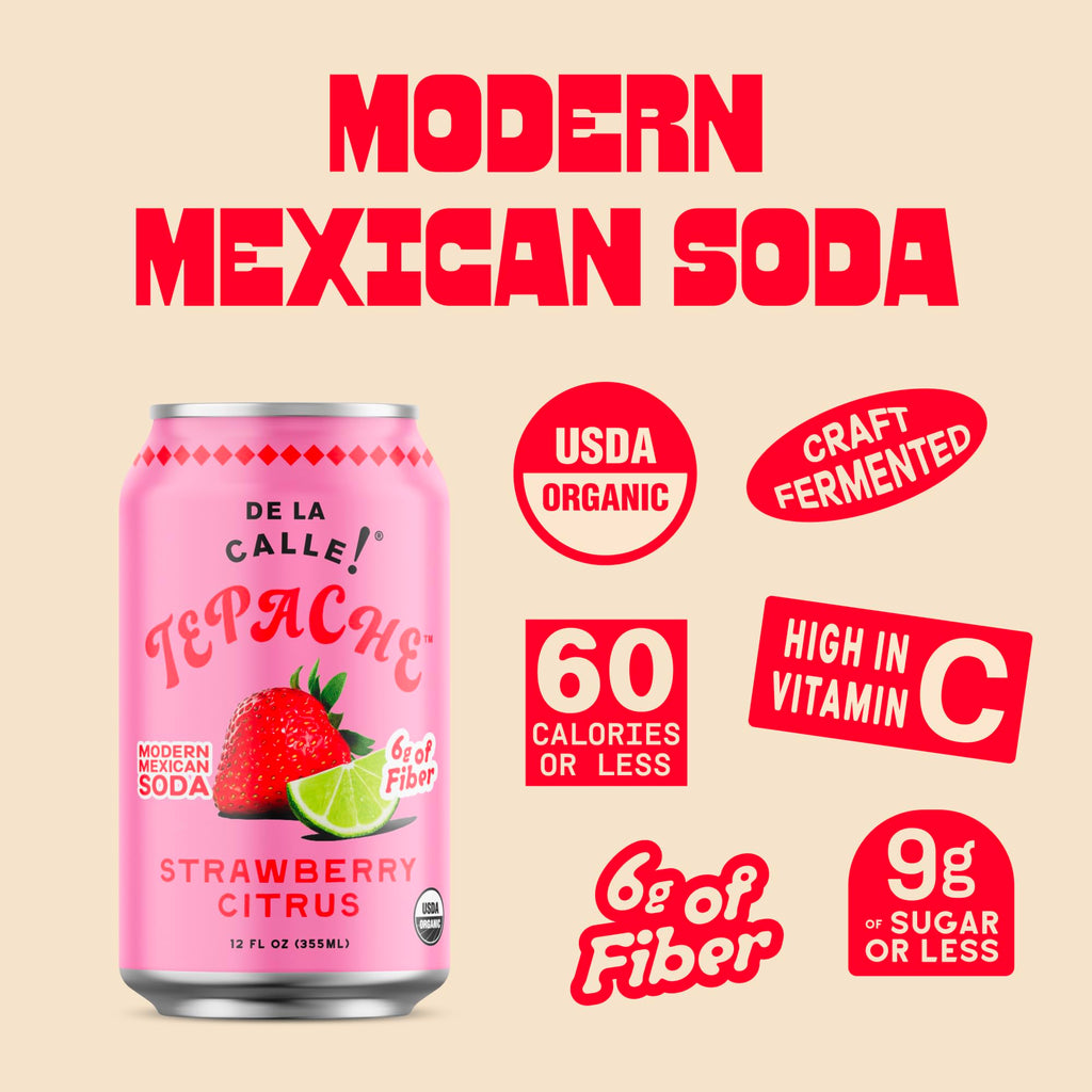 De La Calle Tepache - Mixta Variety Pack - Modern Mexican Soda - Craft Fermented Pineapple Sparkling Beverage - Certified Organic, Non-Alcoholic, Healthy Soda, Low Sugar, Low Calorie, Non-GMO