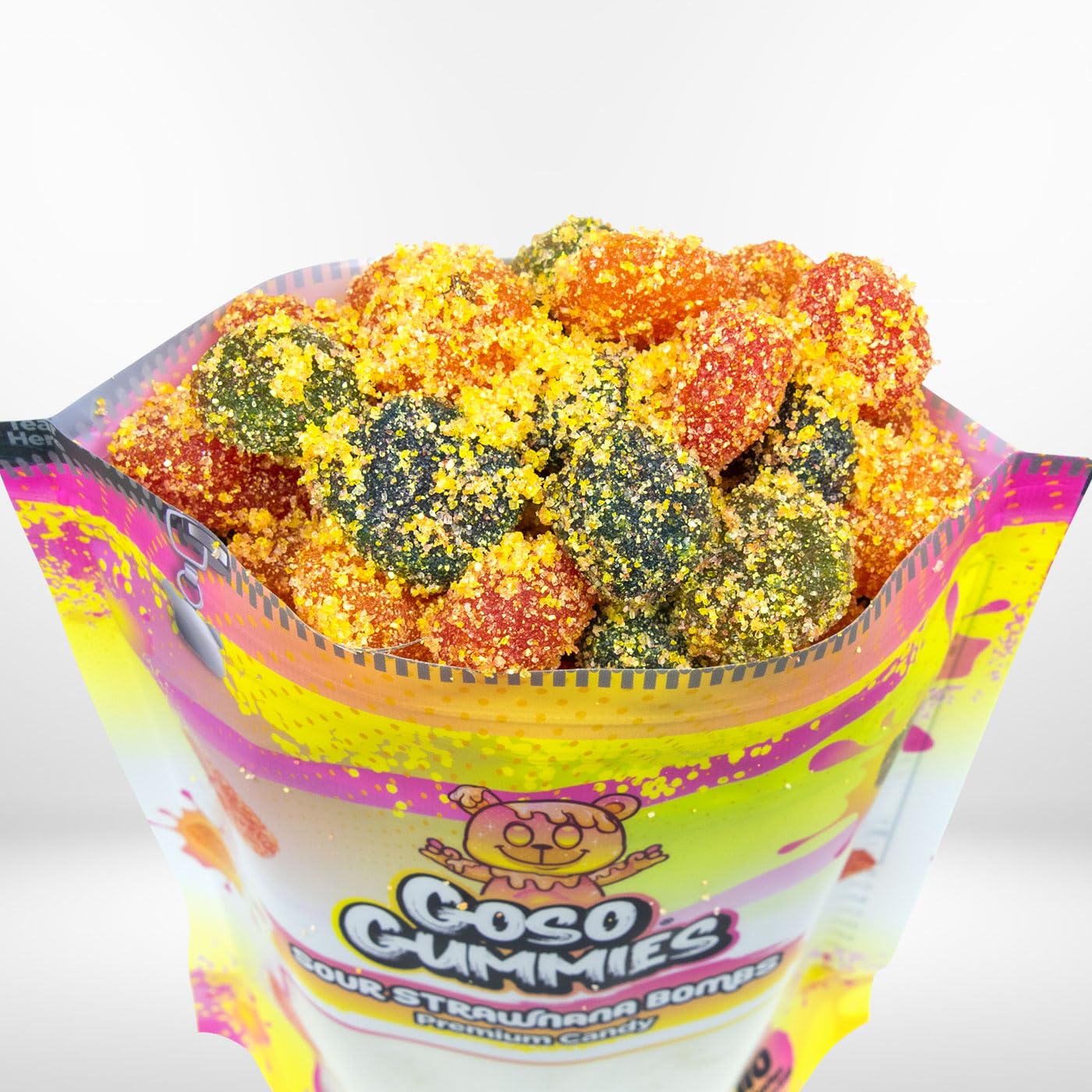 Goso Gummies Spicy Chamoy Gusher Bombs – 6oz Resealable Bag – Tangy Chamoy Filled Gusher Candy