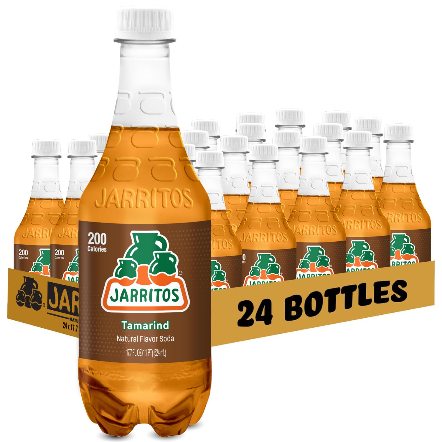 Jarritos - Mexican Soda Soft Drinks, Lime (17.7 oz, 524ml) 24 Bottles - Made with Real Cane Sugar - 0g Fat - Made in Mexico - Natural Flavor Soda Pop - Party & BBQ Beverages
