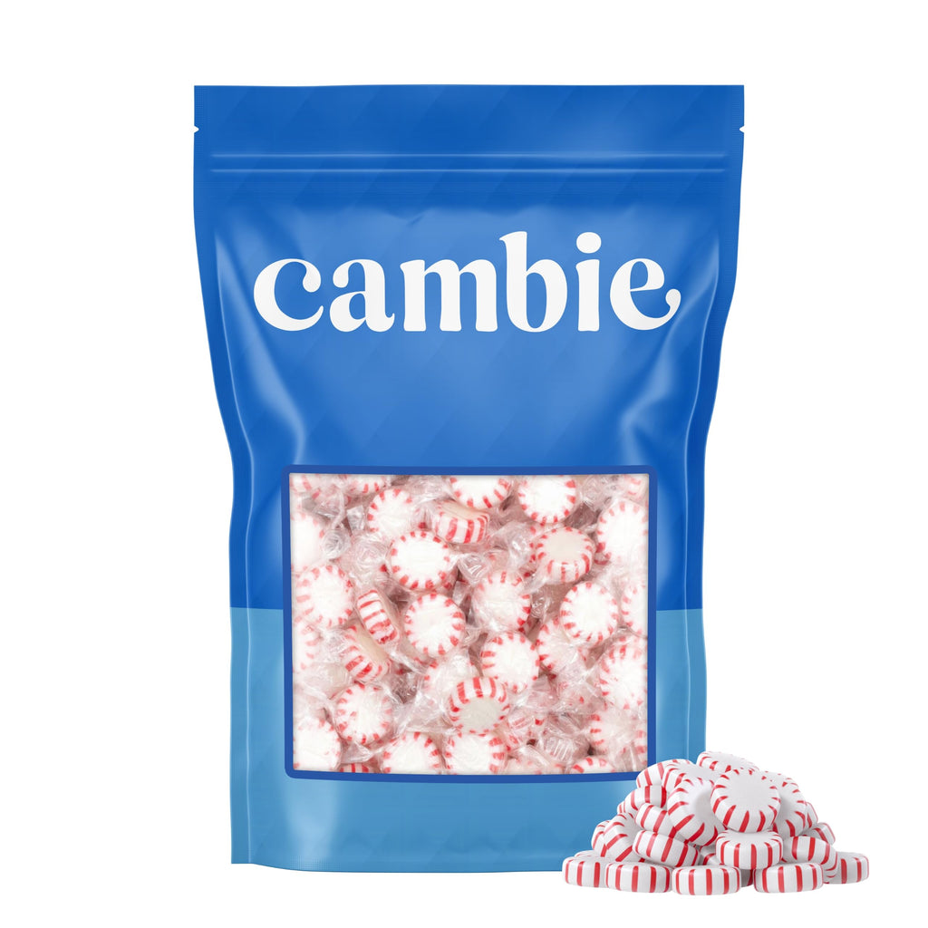 Strawberry Hard Candy Individually Wrapped by Cambie, 2 lbs of Strawberry Candy with a Deliciously Sweet Hard Exterior with a Soft, Fruit-Filled Center