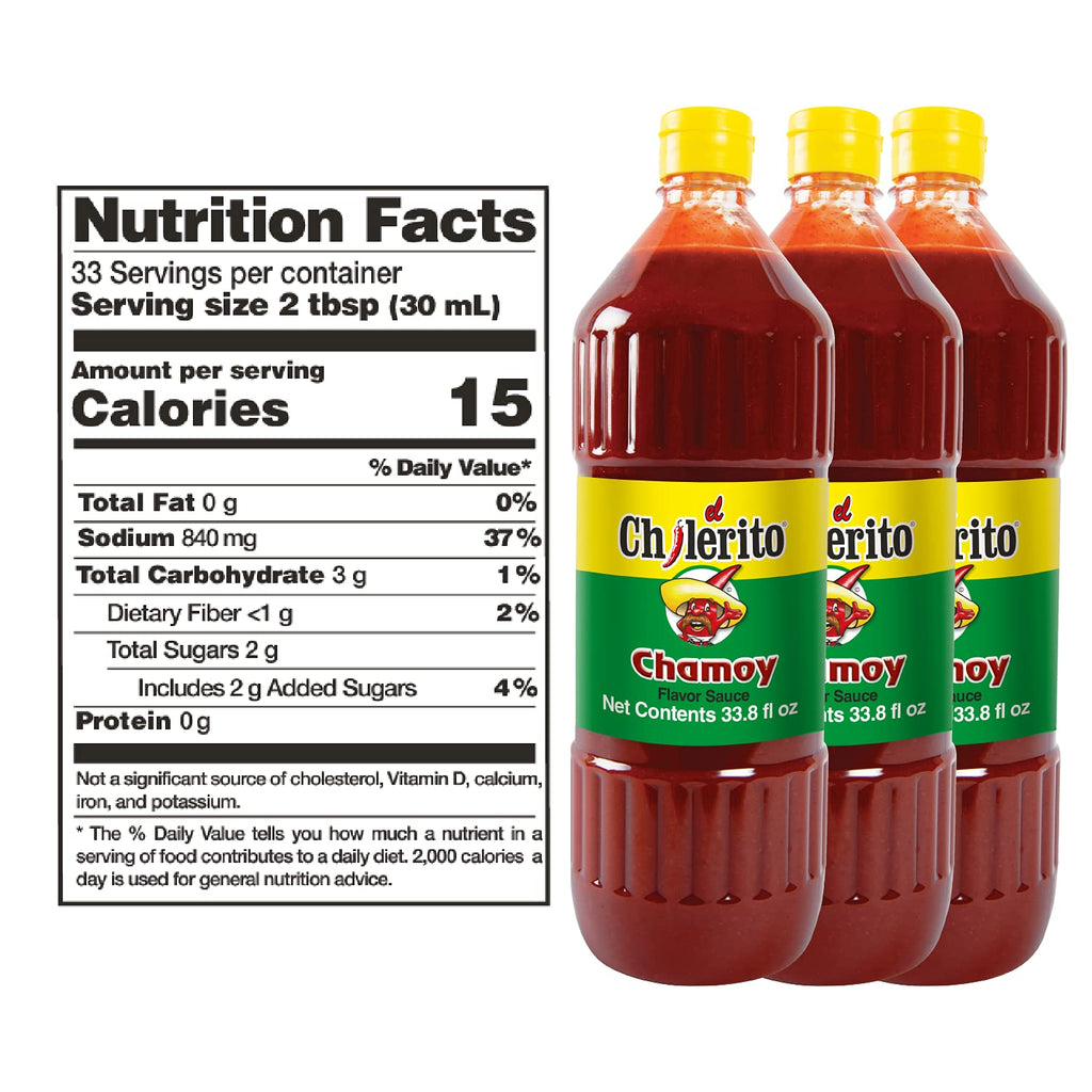 (3 Pack) EL CHILERITO Salsa Sabor Chamoy 1L/ 33.8 Fl. Oz - Mexican Flavor - For Sharing with Friends and Family - Mexican Chile- Kosher