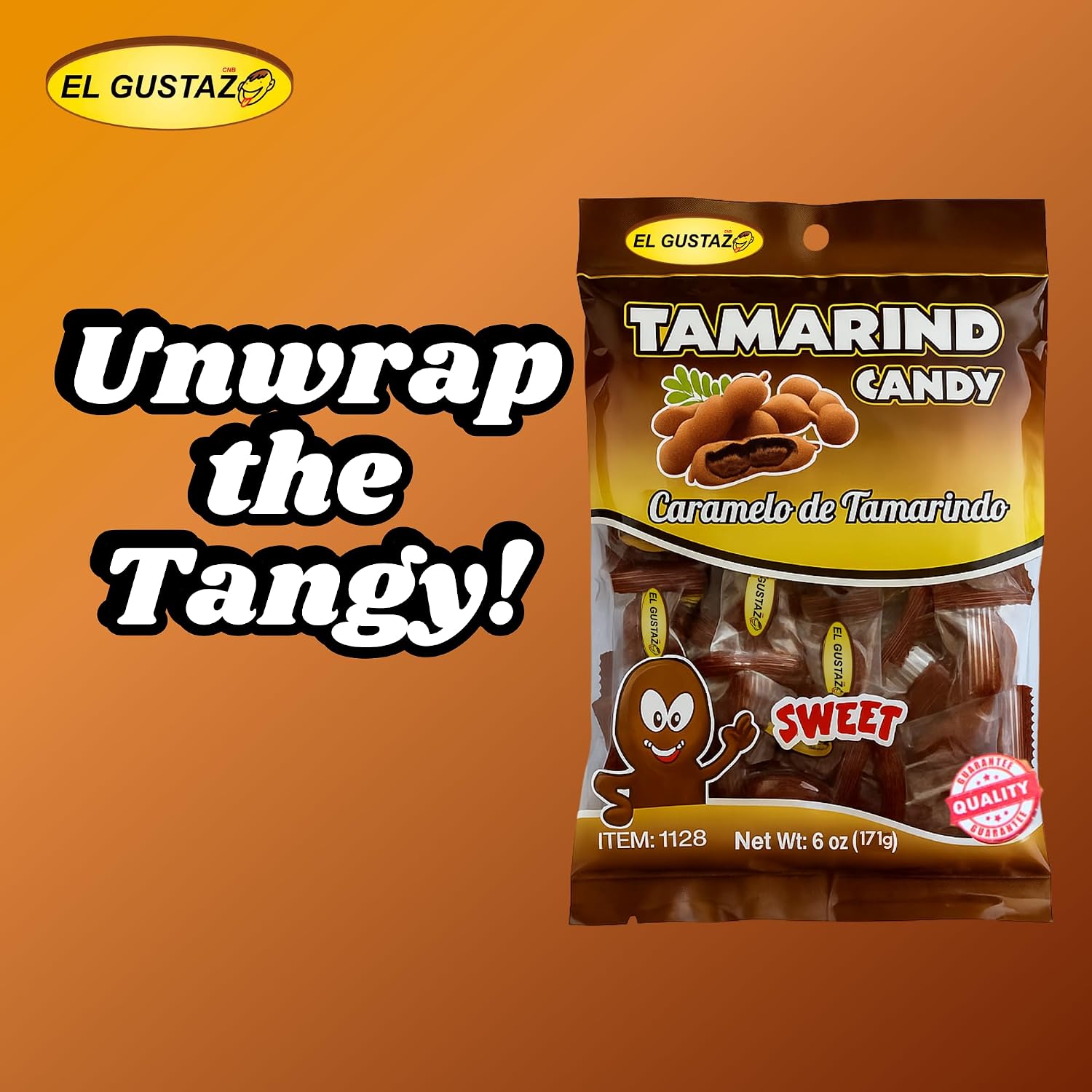 El Gustazo Tamarind Sweet Candy, Caramelo de Tamarindo, 6 oz Bag