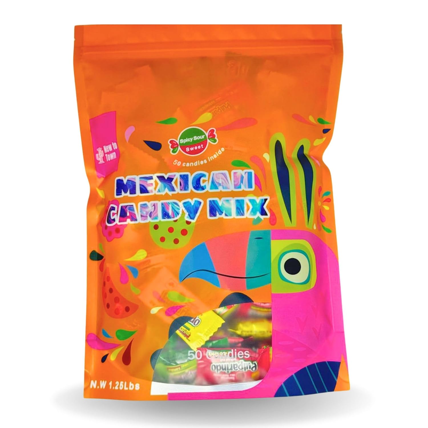 Mexican Candy Variety Pack 50 pieces, Authentic Dulces Mexicanos, Mexican Snacks, Includes Vero, Lucas, Pulparindo. Spicy, Sweet and Sour Assortment Mix Candy, Fiesta, Birthdays