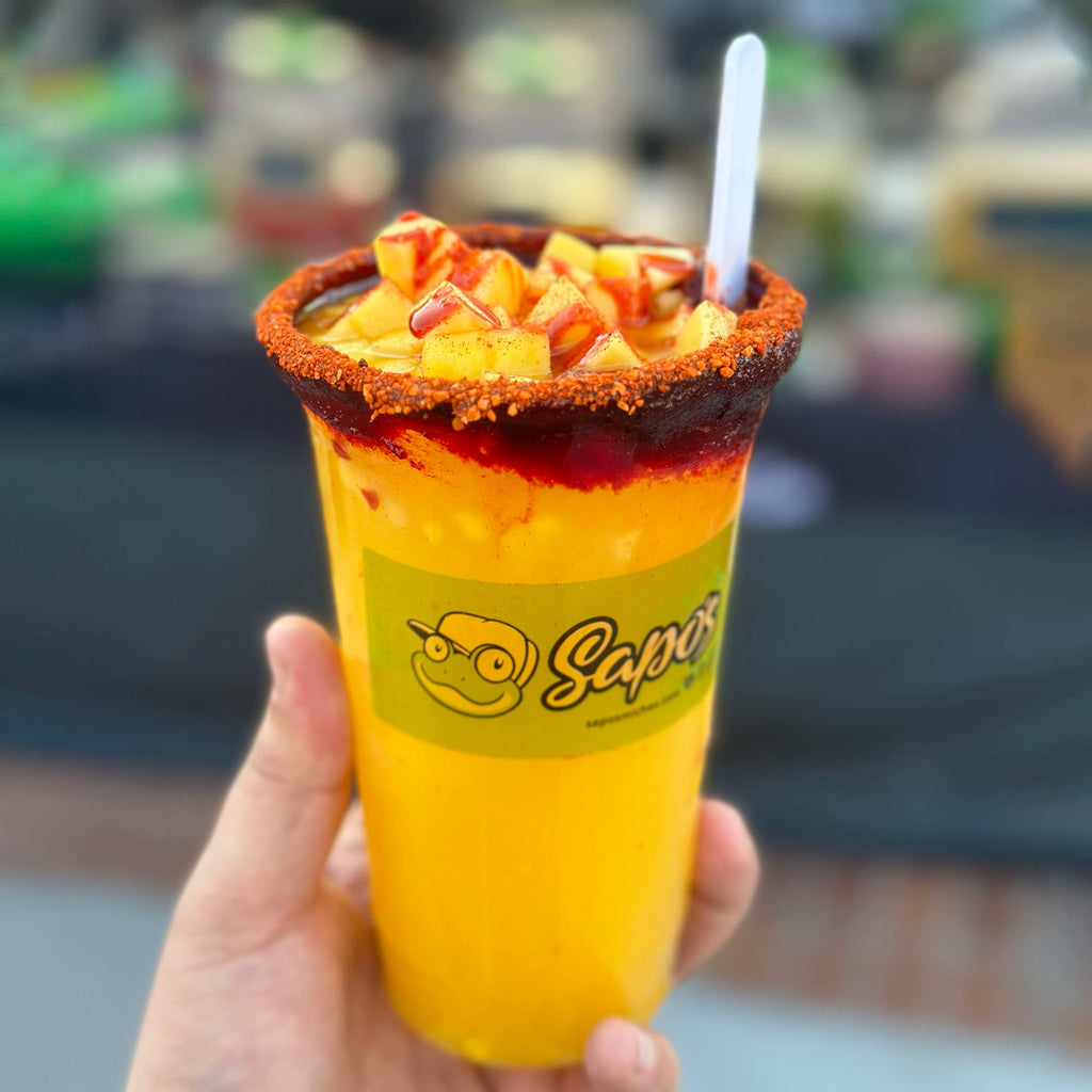 Sapo's Miches Chamoy Rim Dip - Tamarind Candy Sauce for Drinks, Micheladas & Cocktails, 8 oz (Pineapple)