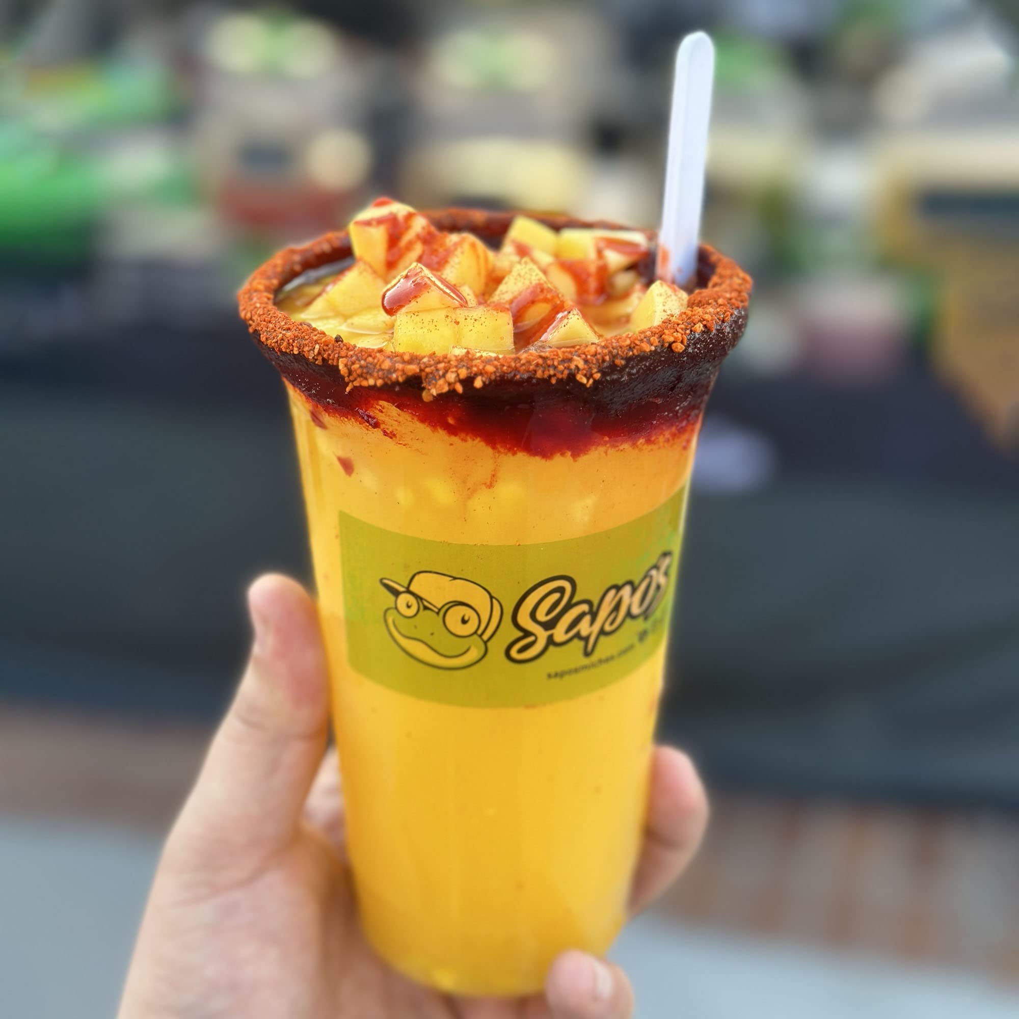 Sapo's Miches Chamoy Rim Dip - Tamarind Candy Sauce for Drinks, Micheladas & Cocktails, 8 oz (Pineapple)