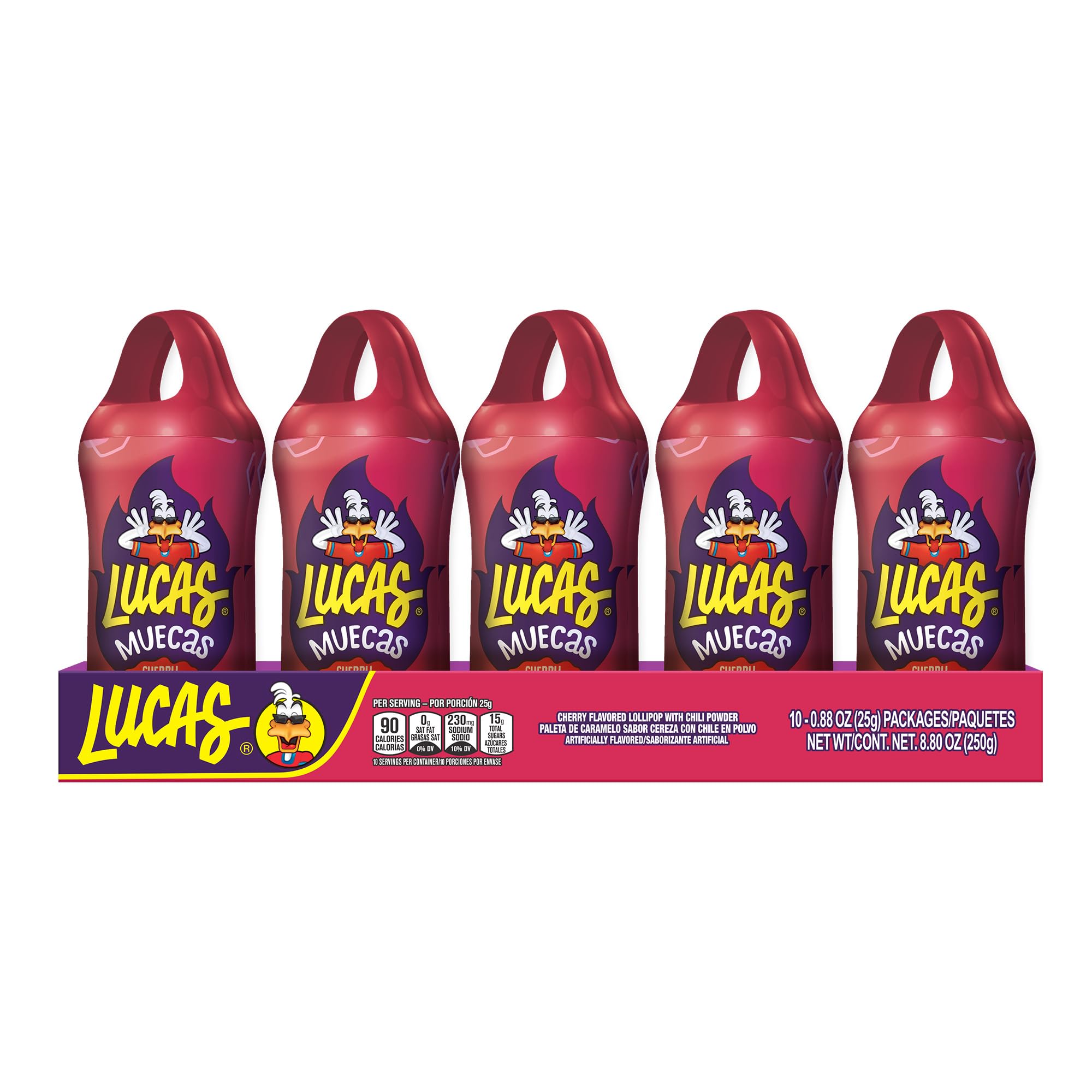 Lucas Muecas Cherry Flavor Lollipop With Chili Powder, 8.8 Ounce Perfect Treat