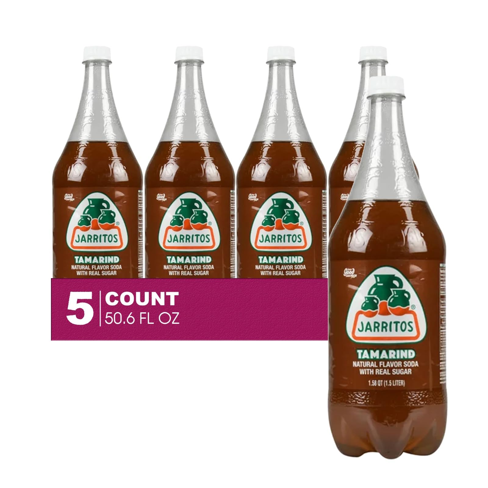 Sidral Mundet 5-Pack of Mexican Soft Drink Plastic Bottle 50.7 fl oz (1.5 lt) Made with 100% Natural Sugar