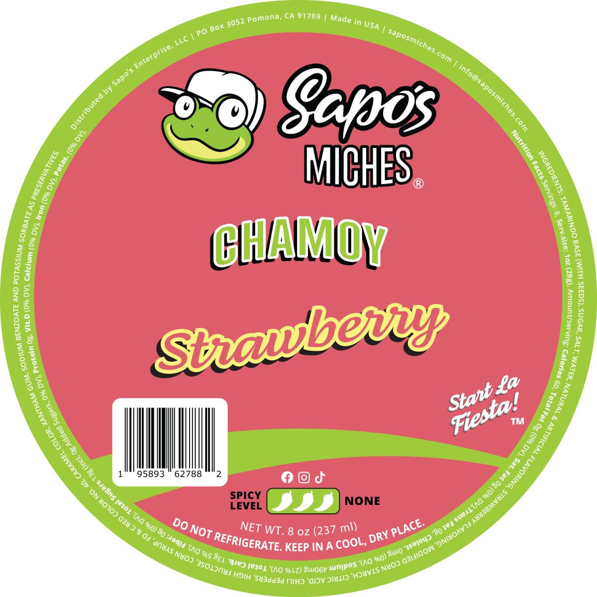 Sapo's Miches Chamoy Rim Dip - Tamarind Candy Sauce for Drinks, Micheladas & Cocktails, 8 oz (Pineapple)