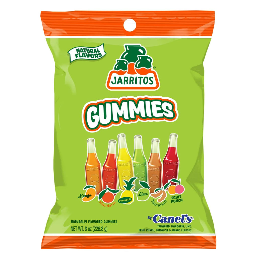 Jarritos Sour Gummies Candy – 4 Pack of Mexican Candies with Natural Flavors - 2 Sour & 2 Original Bags – 6 Fruity Flavors – Tangy & Chewy Snack Treats - Variety Pack