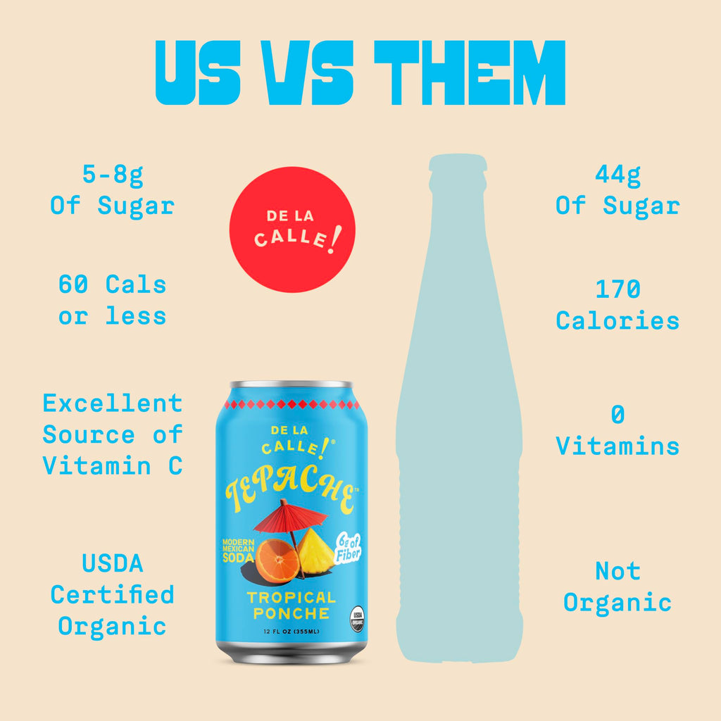 De La Calle Tepache - Mixta Variety Pack - Modern Mexican Soda - Craft Fermented Pineapple Sparkling Beverage - Certified Organic, Non-Alcoholic, Healthy Soda, Low Sugar, Low Calorie, Non-GMO