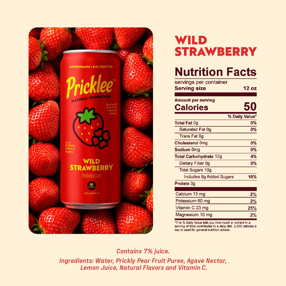 Pricklee Natural Hydration Drink – Prickly Pear, Wild Strawberry, Tropical Mango – Electrolytes + Antioxidants, Low Sugar, No Artificial Sweeteners – Non-Carbonated, Caffeine-Free – Cactus Water-Based (12 oz cans, 12 pack, 4 of each flavor)
