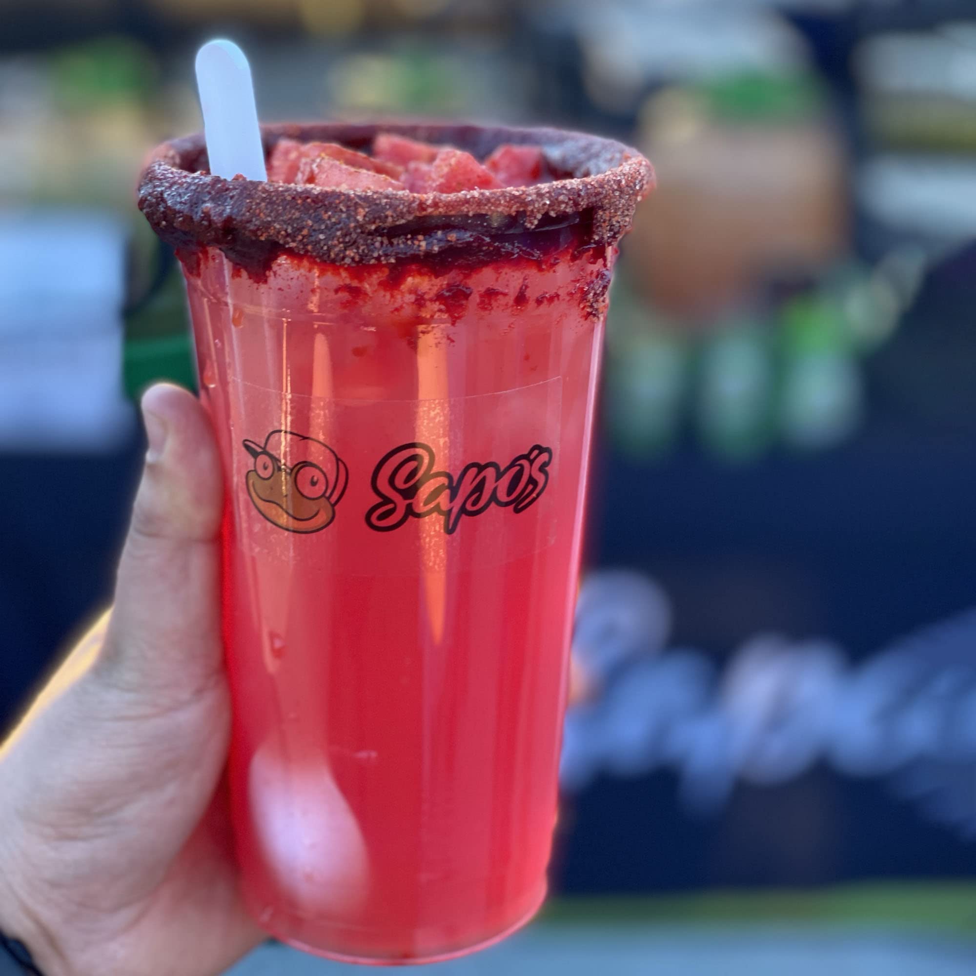 Sapo's Miches Chamoy Rim Dip - Tamarind Candy Sauce for Drinks, Micheladas & Cocktails, 8 oz (Pineapple)