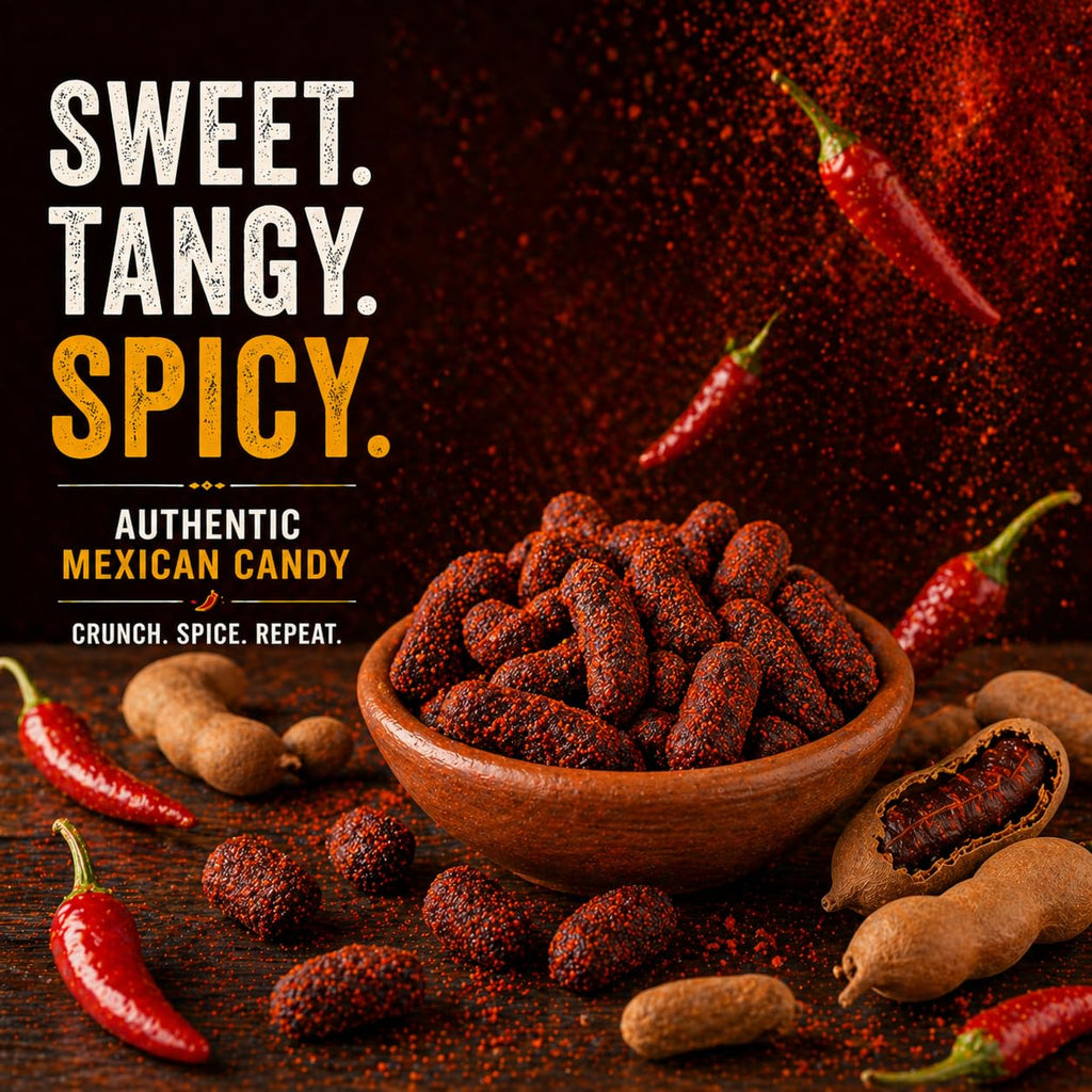 Tamarind Candy 16 oz – Tamarindo De Frutas Con Chile, Sweet, Tangy & Spicy Tamarind Mexican Candy with Chili – Authentic Tamarindo Candy Bites, Chewy Fruit Snack, Contains Seed