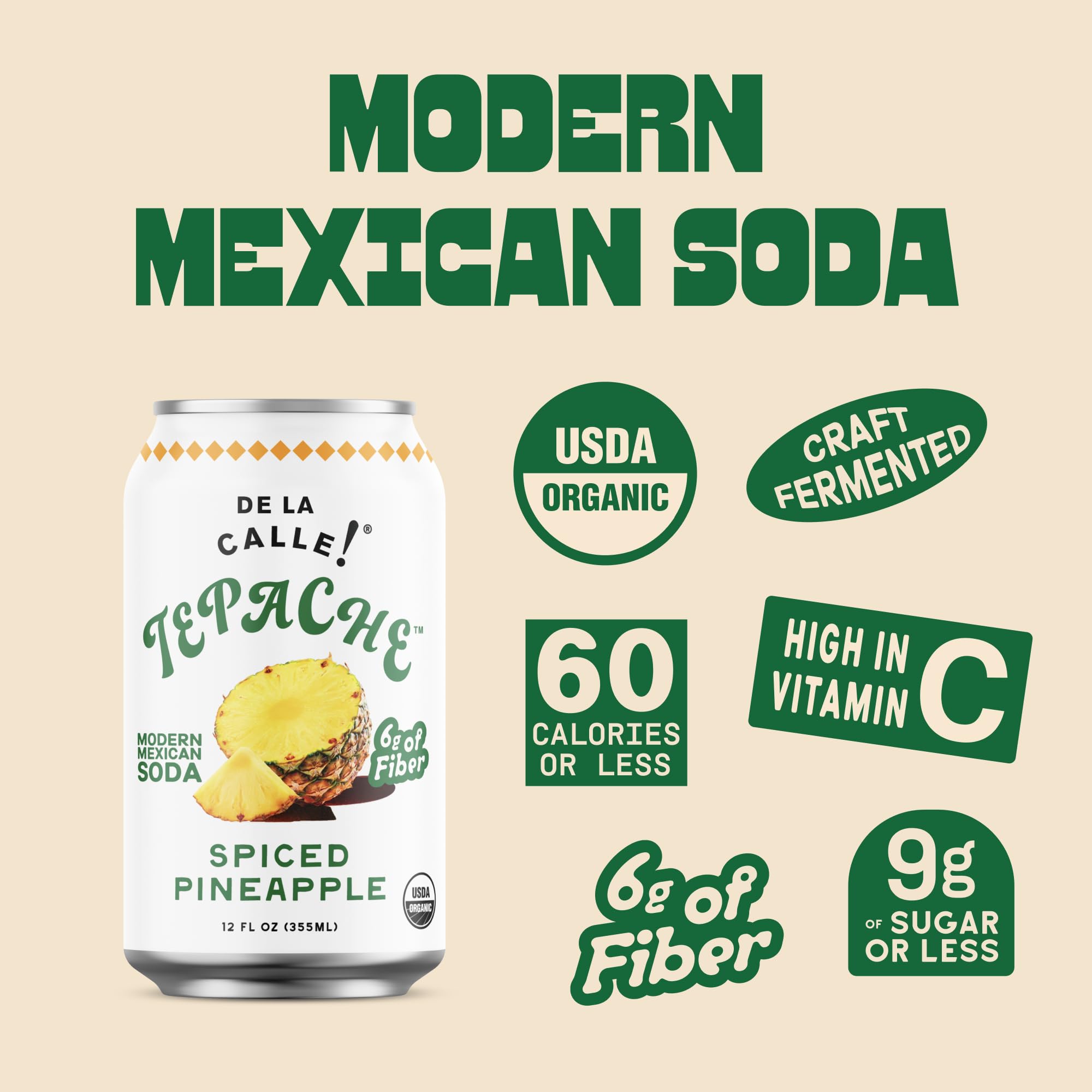 De La Calle Tepache - Mixta Variety Pack - Modern Mexican Soda - Craft Fermented Pineapple Sparkling Beverage - Certified Organic, Non-Alcoholic, Healthy Soda, Low Sugar, Low Calorie, Non-GMO