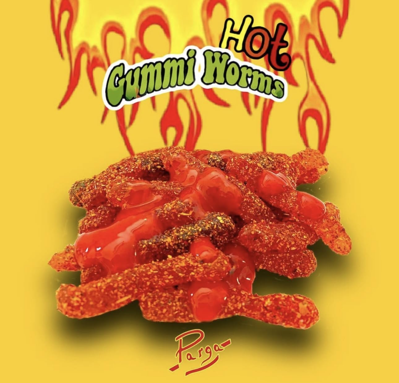 bloody gummy worms mexican dulces enchilados w/chamoy dip 11oz