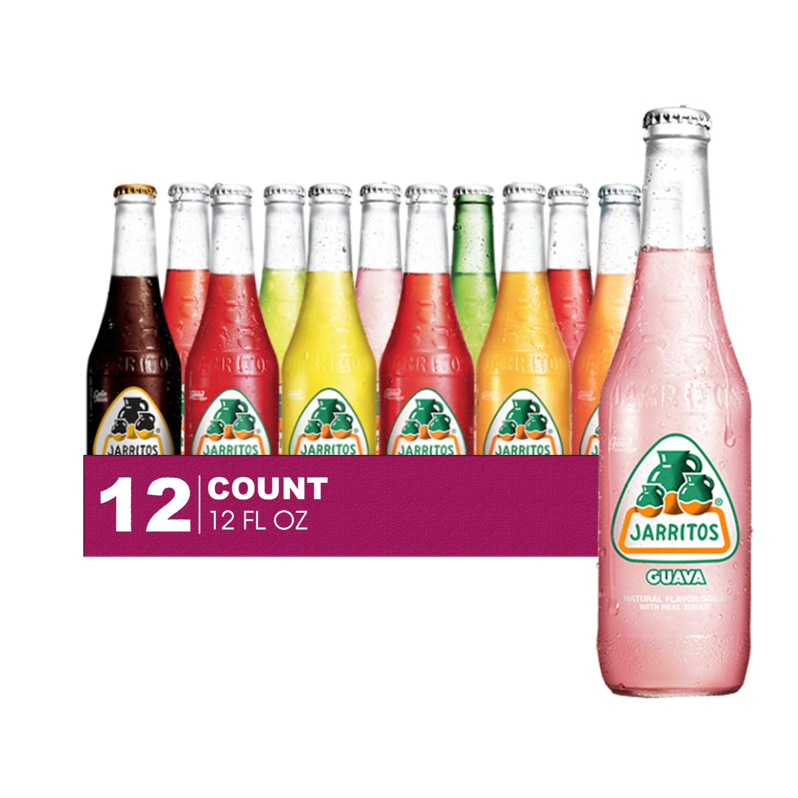Jarritos 12-Pack of Pineapple Mexican Soft Drink Glass Bottle 12 fl oz Made with 100% Natural Sugar