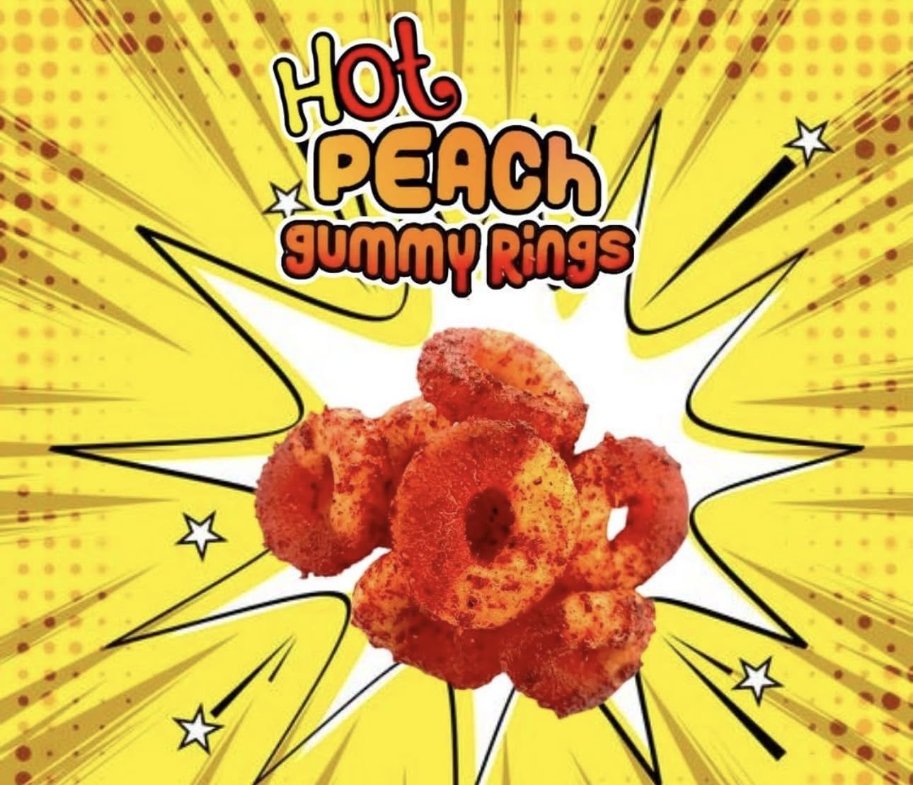 bloody peach gummy rings mexican dulces enchilados w/chamoy dip 11oz