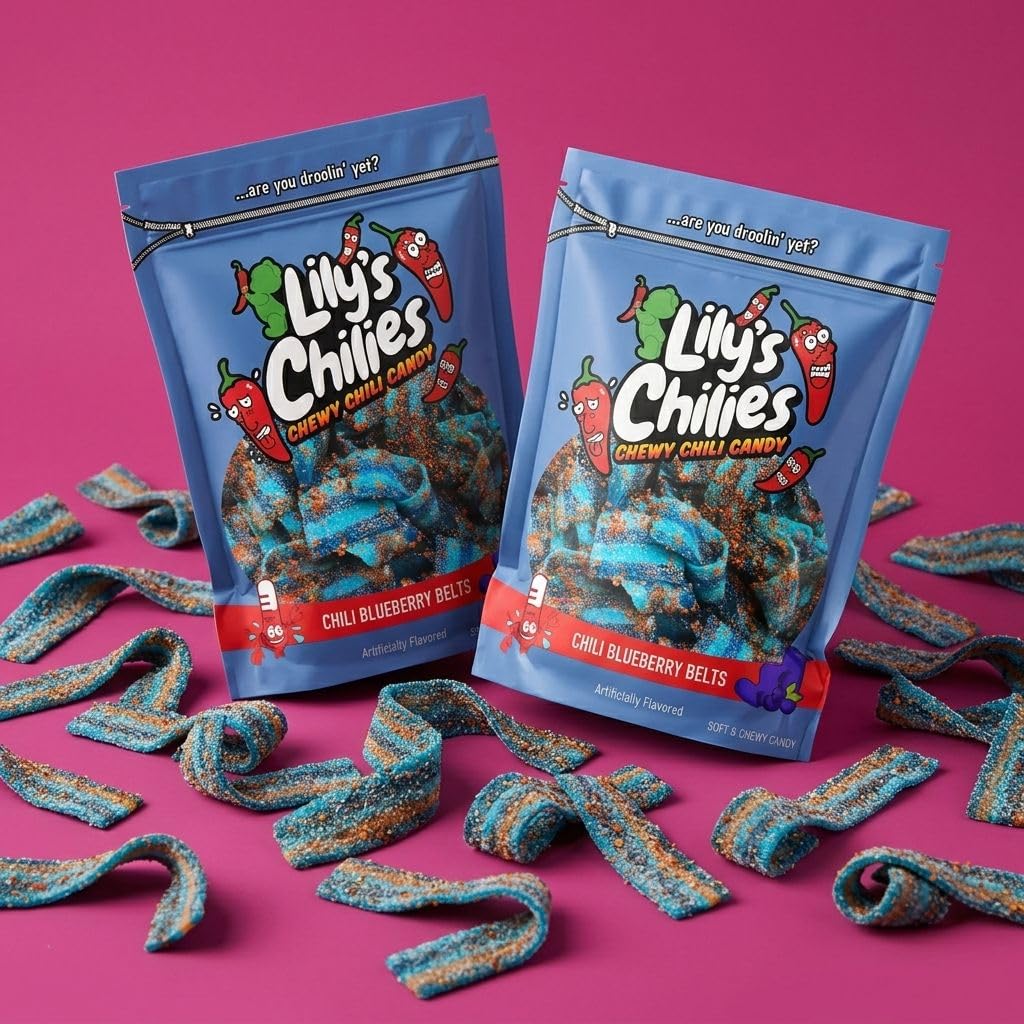 Lilys Chilies, Sour and Chili Chewy Candy (Chili Strawberry Belts)