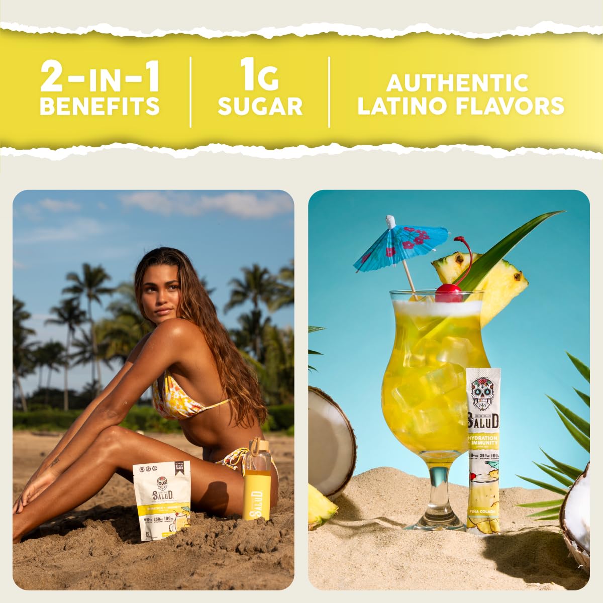 Salud x Jarritos 2-in-1 Hydration Packets + Immunity Electrolytes Powder, Guava - Agua Fresca Drink Mix, Elderberry, Dairy & Soy Free, Non-GMO, Gluten Free, Vegan, 1g Sugar (15 Servings)