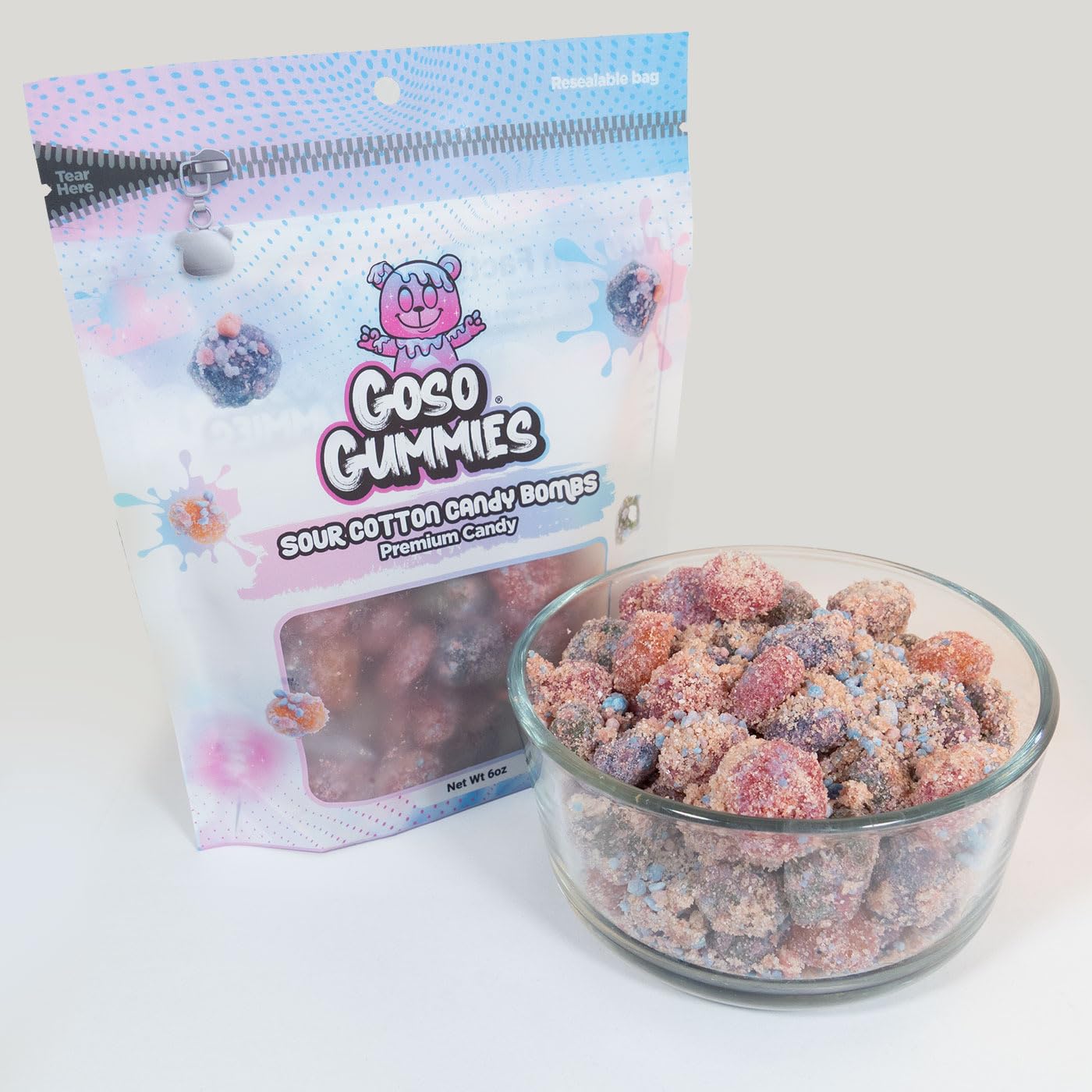 Goso Gummies Spicy Chamoy Gusher Bombs – 6oz Resealable Bag – Tangy Chamoy Filled Gusher Candy