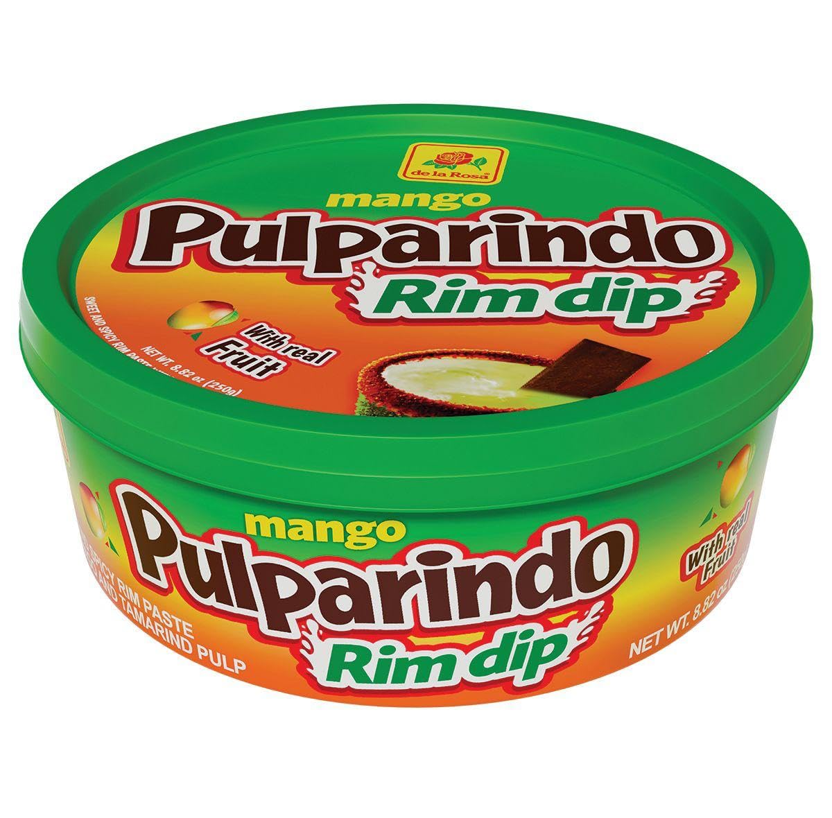 De La Rosa Pulparindo Rim Dip Paste With Real Fruit, Great for fruit, candy, cocktails, micheladas, and more! 8 Oz (8 Oz, ORIGINAL)