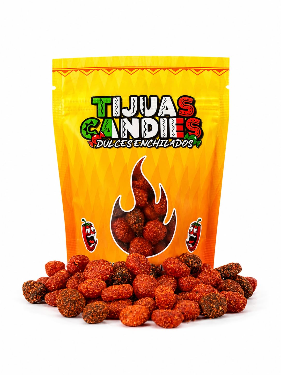 Tijuas Spicy Chamoy Gusherz Fruit Candies | Sweet, Sour & Spicy, Chamoy Coated, Mexican-Style Dulces Enchilados