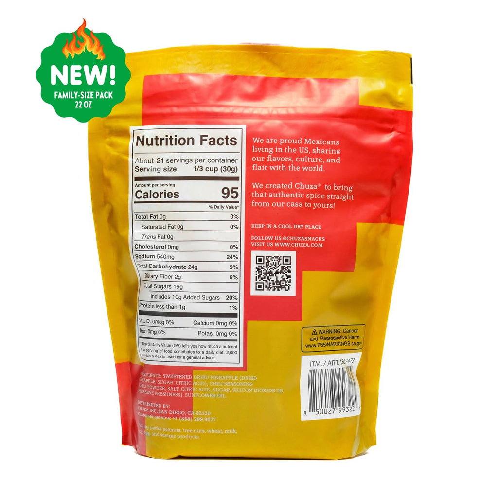 CHUZA Spicy Dried Mango Snacks Bites (4.5 oz. Pack of 2) – Mexican Candy Style Sweet Chili Dried Mango, with Chili Seasoning, Chili Powder, Dried Fruit Snacks, Spicy Snacks