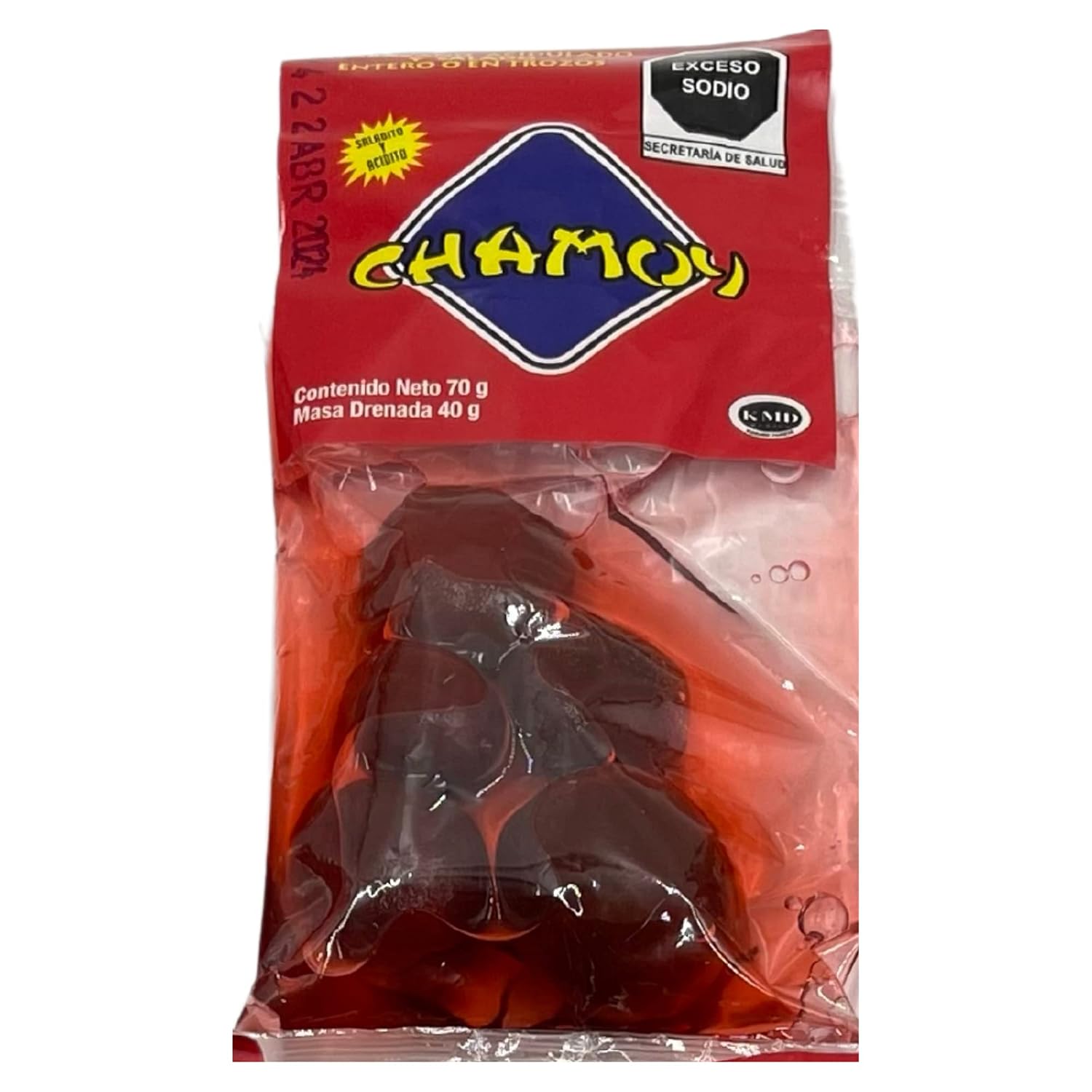 10 X Chamoy Chabacano Salado En Jugo Salted Apricot in Juice 4 Pcs Per Pack