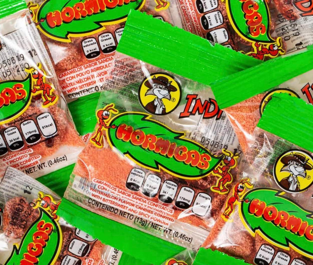 Indy Hormigas Watermelon Flavor Candies with Bittersweet and Spicy Powder
