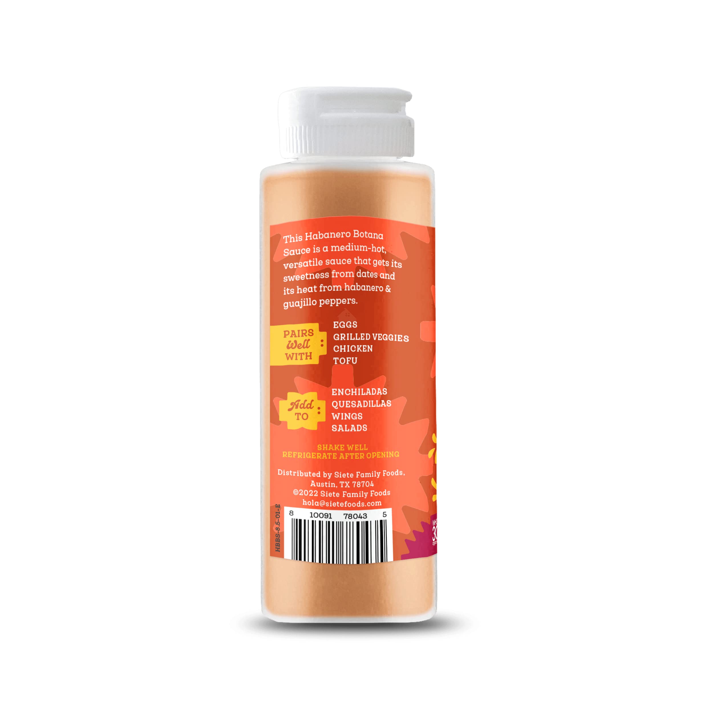 Siete Chamoy Botana Hot Sauce | Gluten Free | Vegan | Preservative Free | Non GMO | 10 Oz. Bottle (Pack of 4)