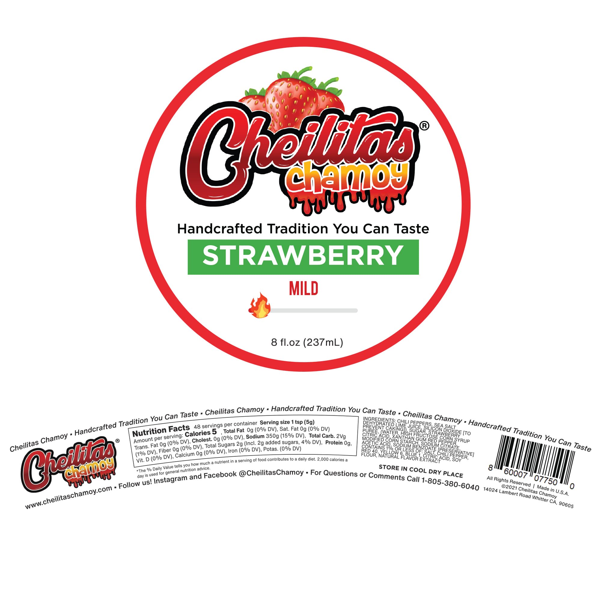 Cheilitas Chamoy Mexican Rim Candy Dip Paste 8 oz | Hand Crafted for Drinks, Cocktails, Micheladas, Beer and More (Tamarind)