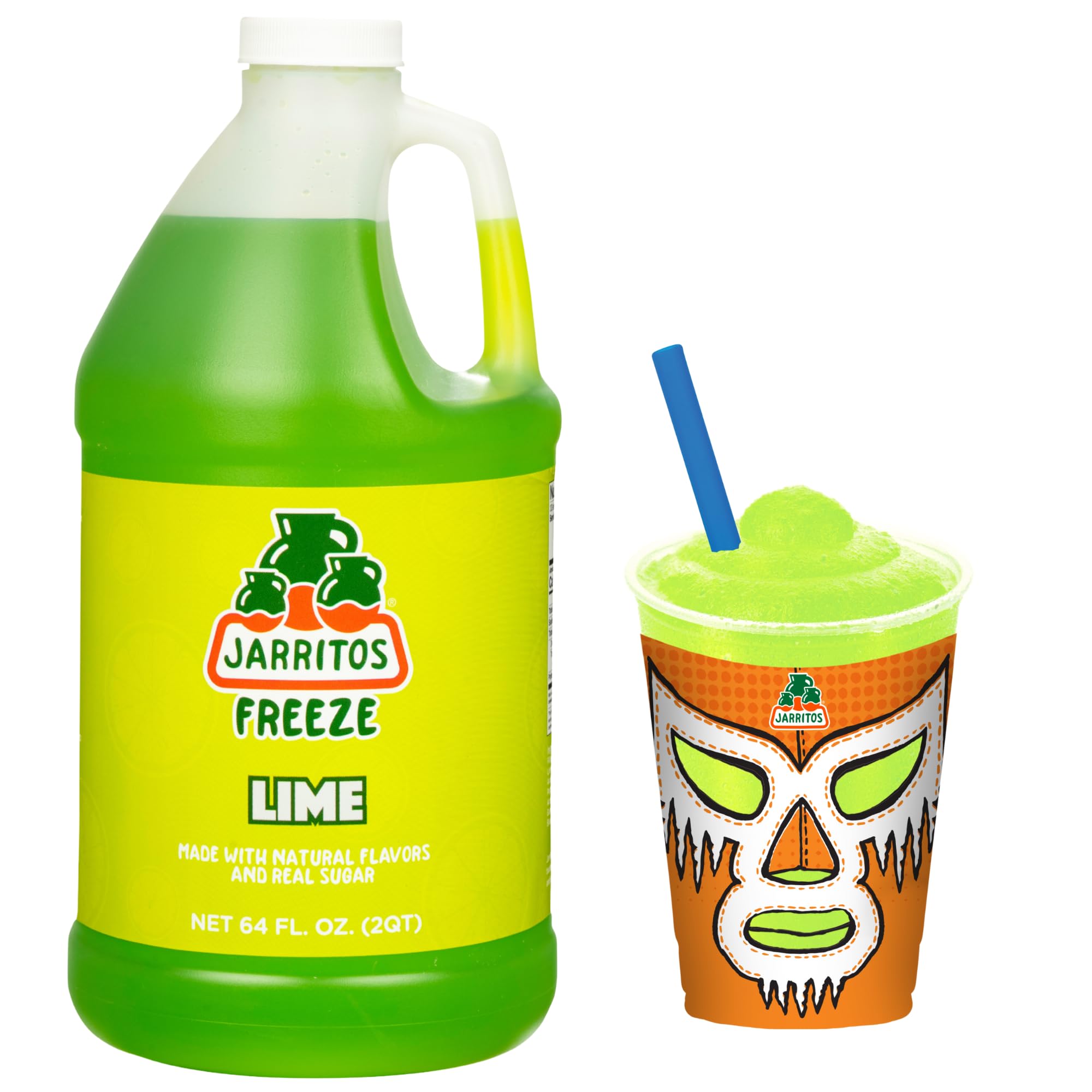 Jarritos® Freeze Lime Frozen Uncarbonated Beverage Concentrate, 1/2 Gallon Bottle – 5:1 Mix Ratio for Slushies, Granitas & Frozen Drink Machines – Bright Limonada Citrus Flavor – 33 Servings