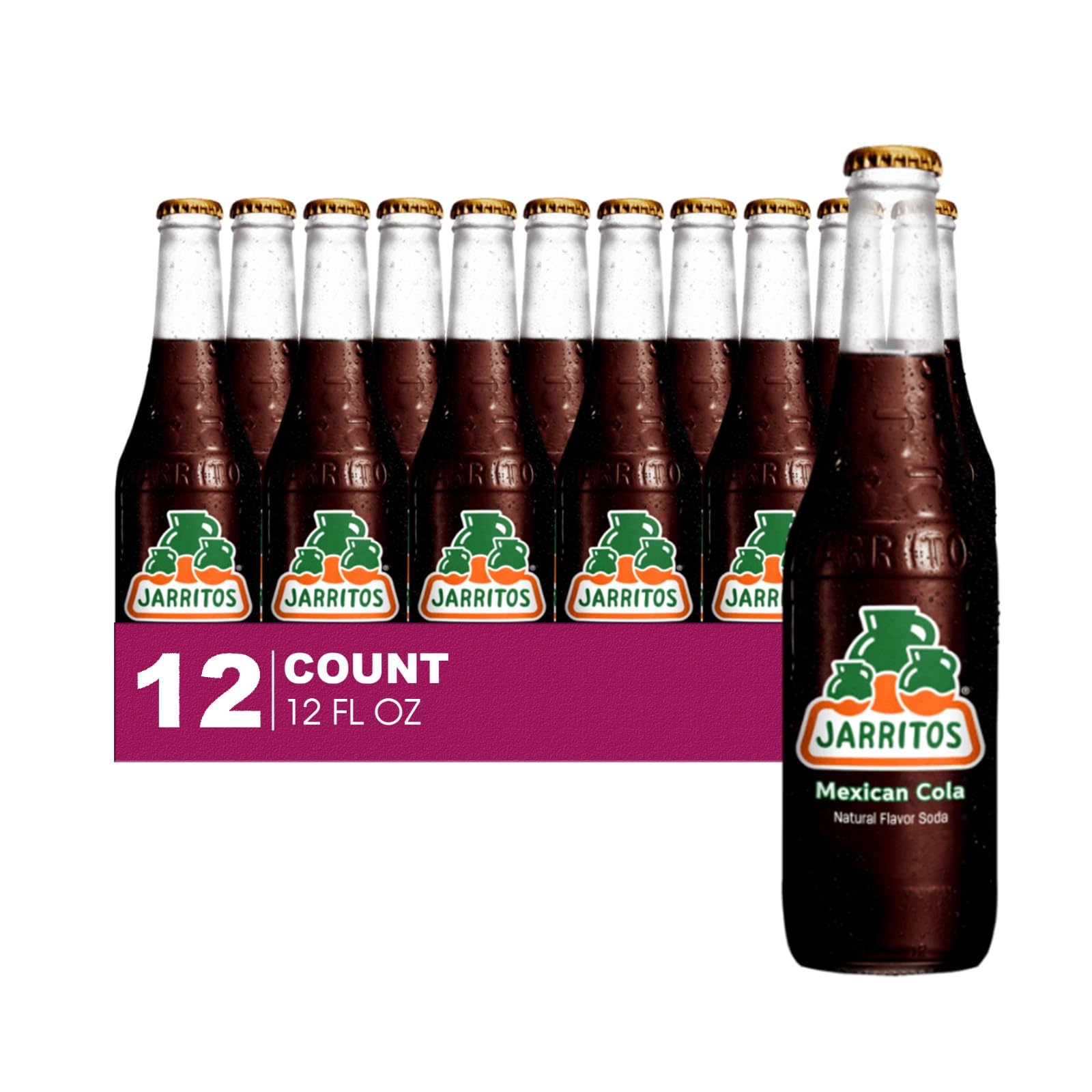 Jarritos 12-Pack of Pineapple Mexican Soft Drink Glass Bottle 12 fl oz Made with 100% Natural Sugar