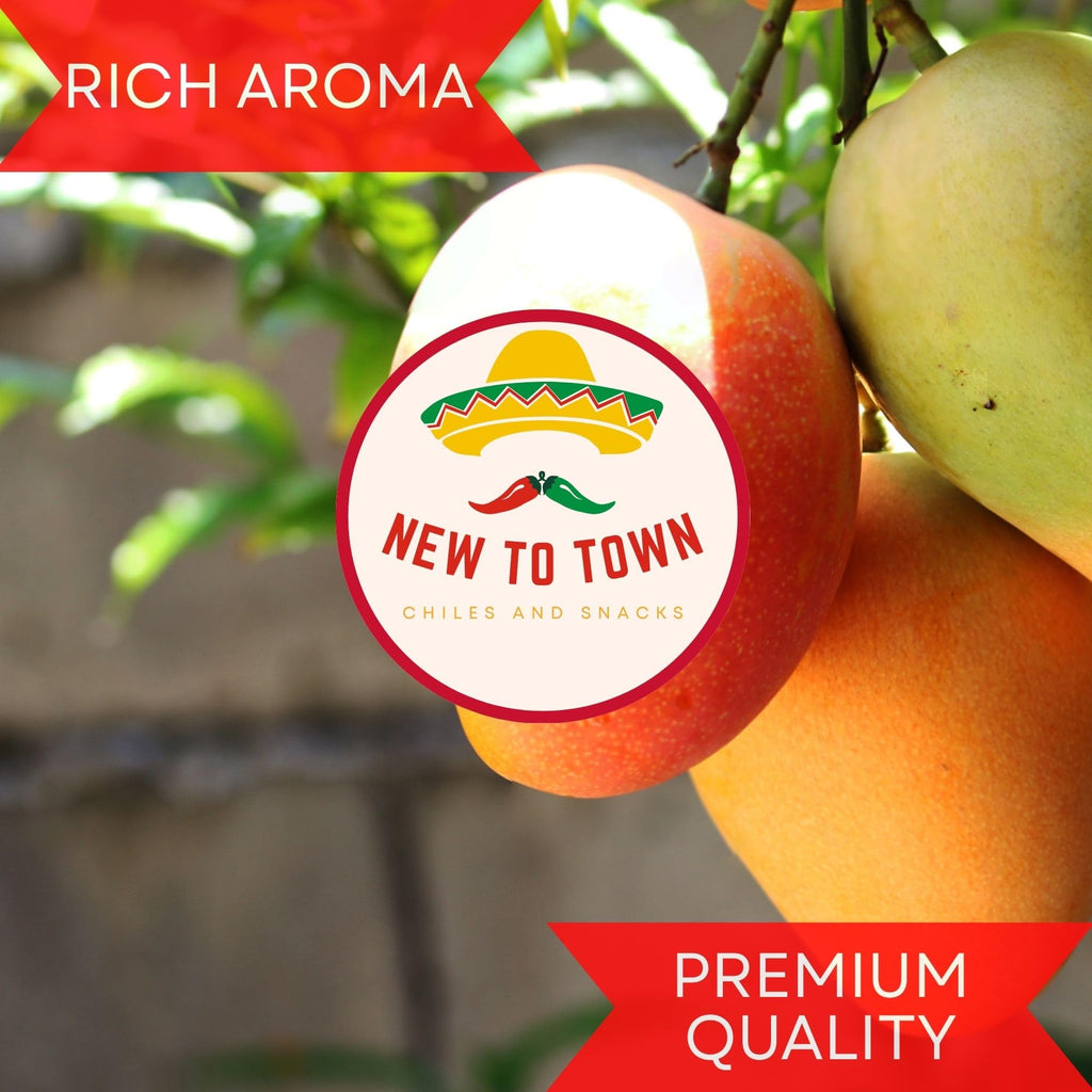 Chamoy Mango Slices – Spicy & Tangy Dried Fruit Snack – Authentic Mexican Treat – Natural Dried Mango with Chamoy Flavor – by New to Town (16 Ounce (1LB))