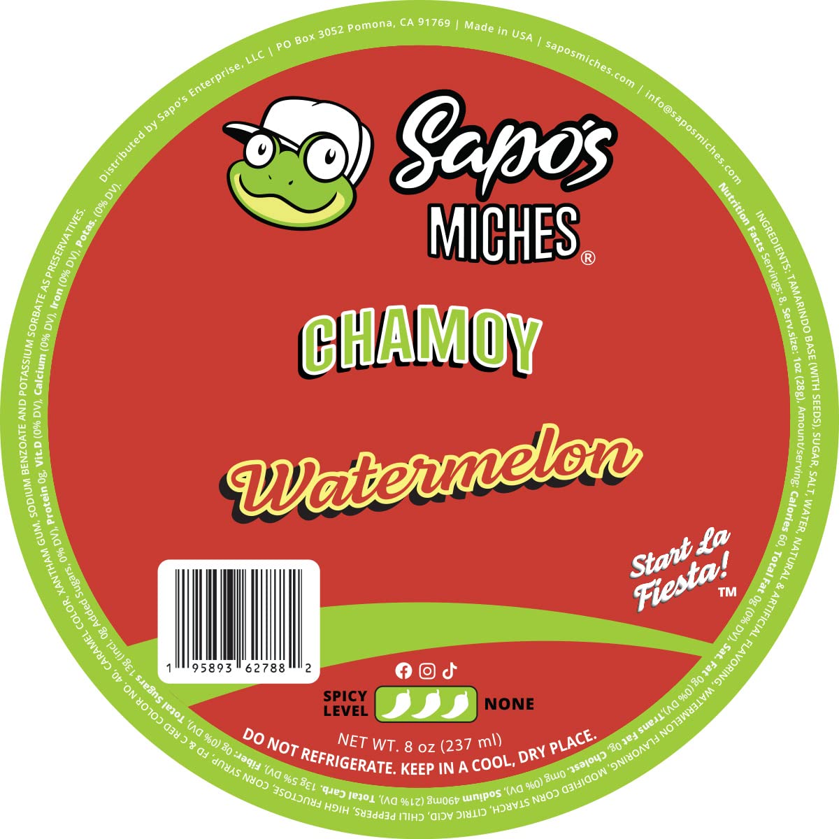 Sapo's Miches Chamoy Rim Dip - Tamarind Candy Sauce for Drinks, Micheladas & Cocktails, 8 oz (Pineapple)