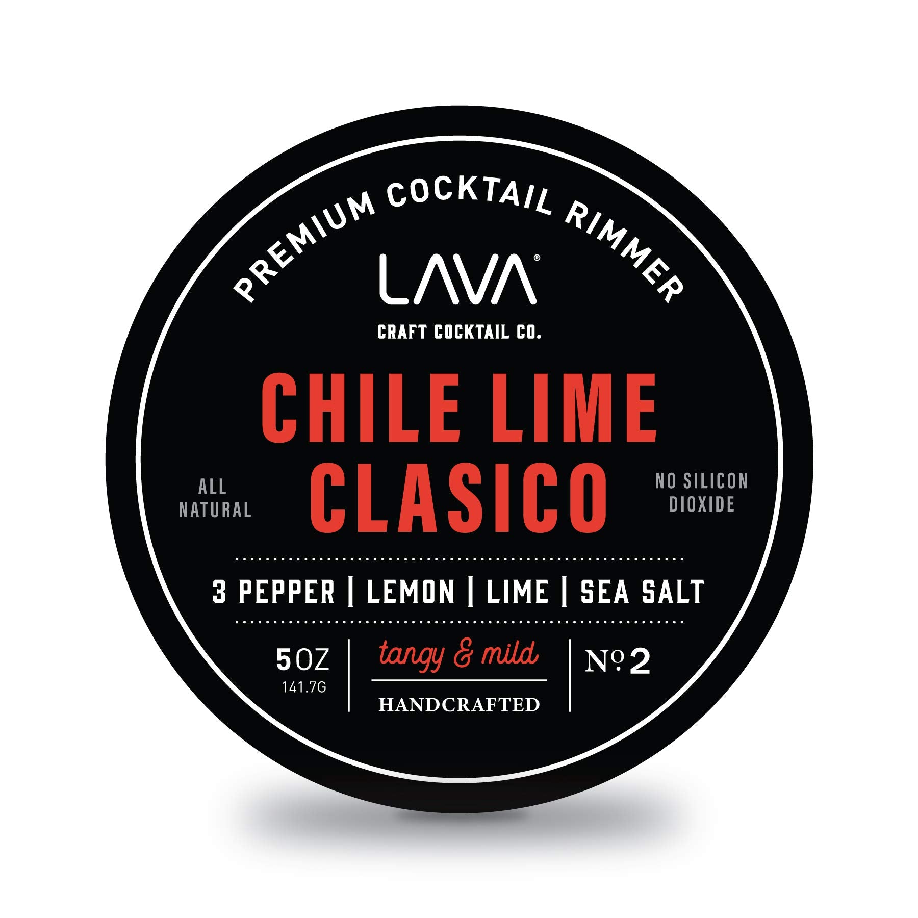 LAVA Premium Chile Lime Clásico Cocktail Rimmer 5oz, All Natural Bloody Mary Rimmer, Michelada Rimmer, Margarita Rimmer Salt, No Silicon Dioxide, with Screw-On Lid