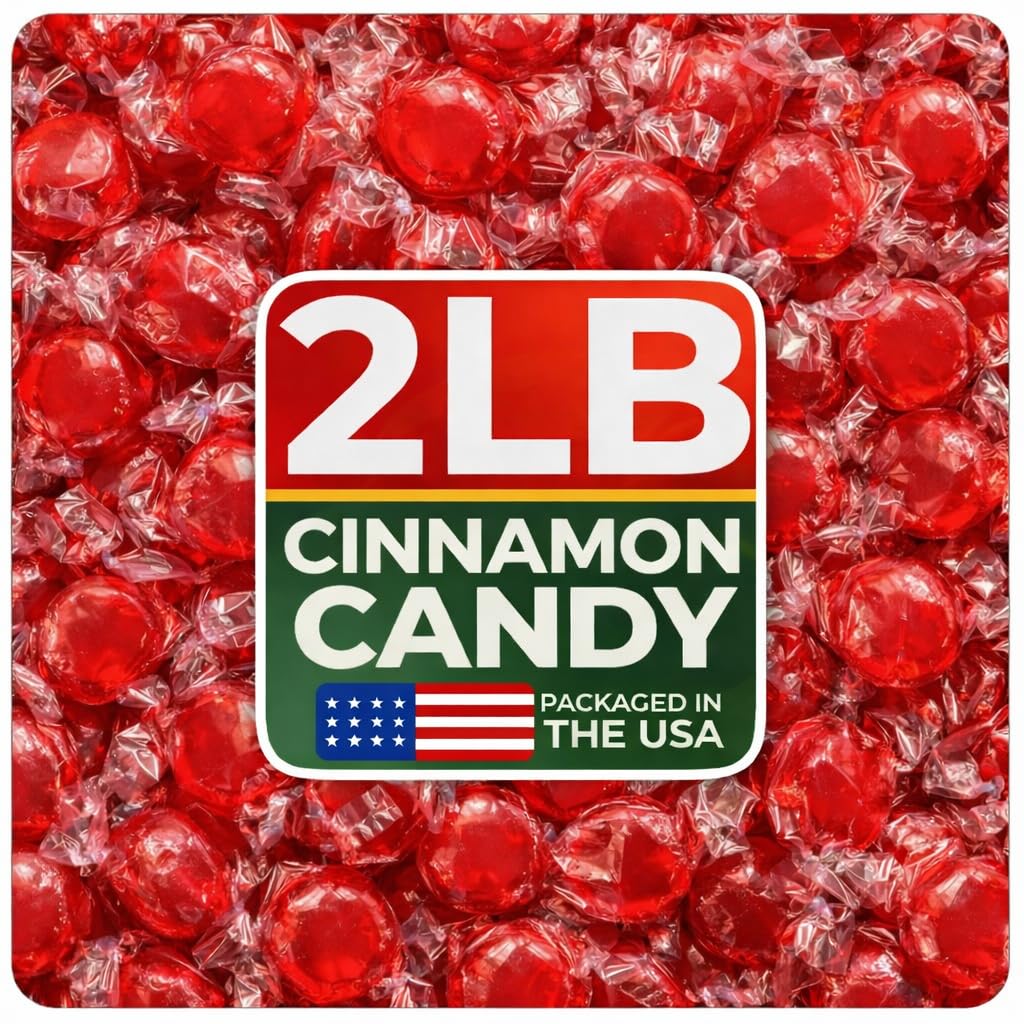 Strawberry Hard Candy Individually Wrapped by Cambie, 2 lbs of Strawberry Candy with a Deliciously Sweet Hard Exterior with a Soft, Fruit-Filled Center