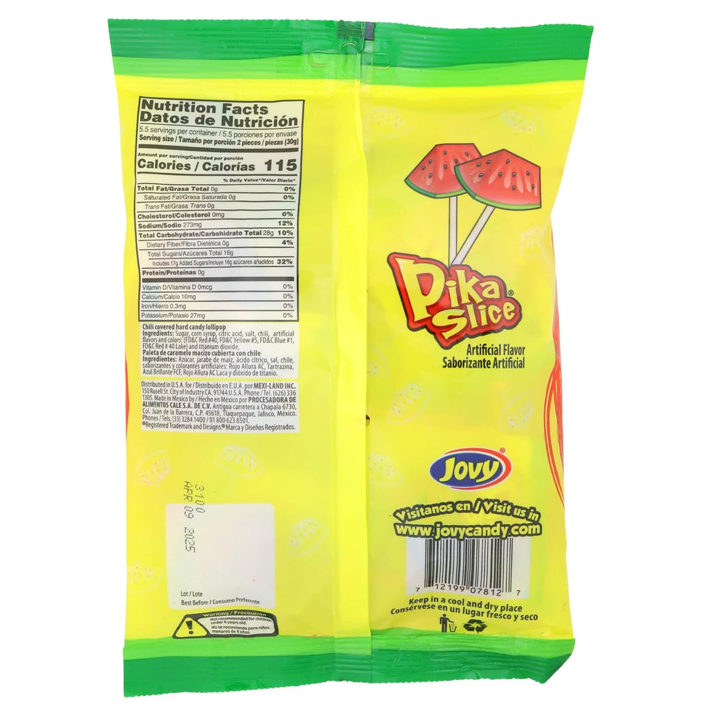 Watermelon Chili Lollipops, Individually Wrapped Mexican Suckers, Pinata Candy and Party Favors, Swirl Sticker Included, 6 Ounce Bags, (Pack of 2)